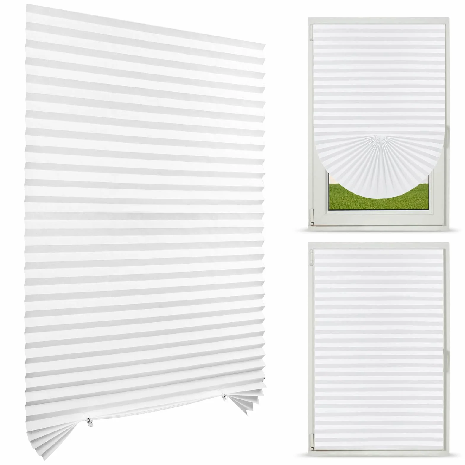 Roleta plisowana bez wiercenia, roleta okiennna 90x180cm (SxW), nieprzejrzysta ochrona przed spojrzeniami Plisseerollo, Faltrollos do przyklejenia, roleta do zaciemnienia przepuszczająca