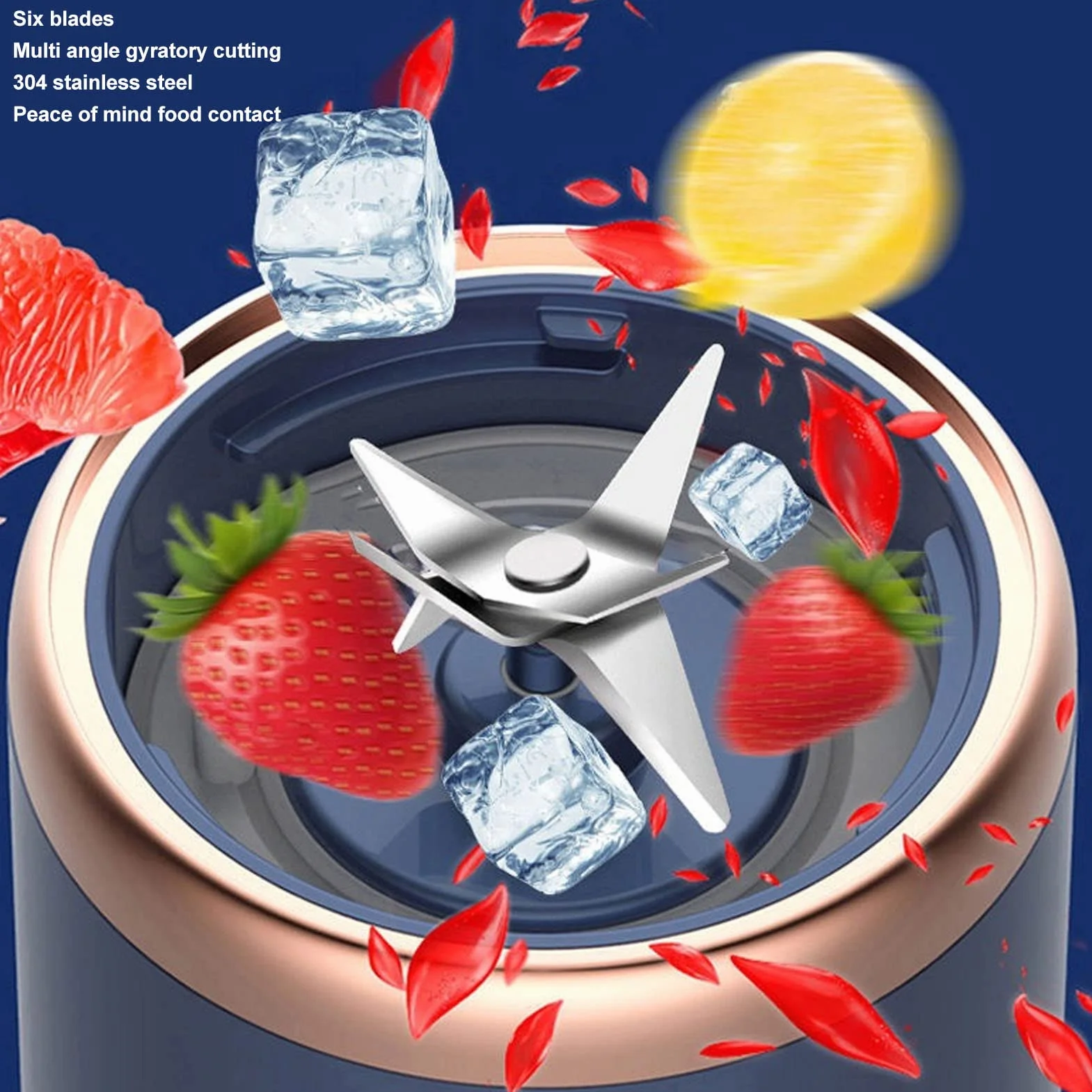 Przenośny Blender 300 Ml z butelką, ładowany Przez USB Pojemnik na sokowirówkę Mini Blender Mikser do Koktajli Owocowych i Koktajli, Osobisty Blender Ręczny Blender Przenośny Sokow