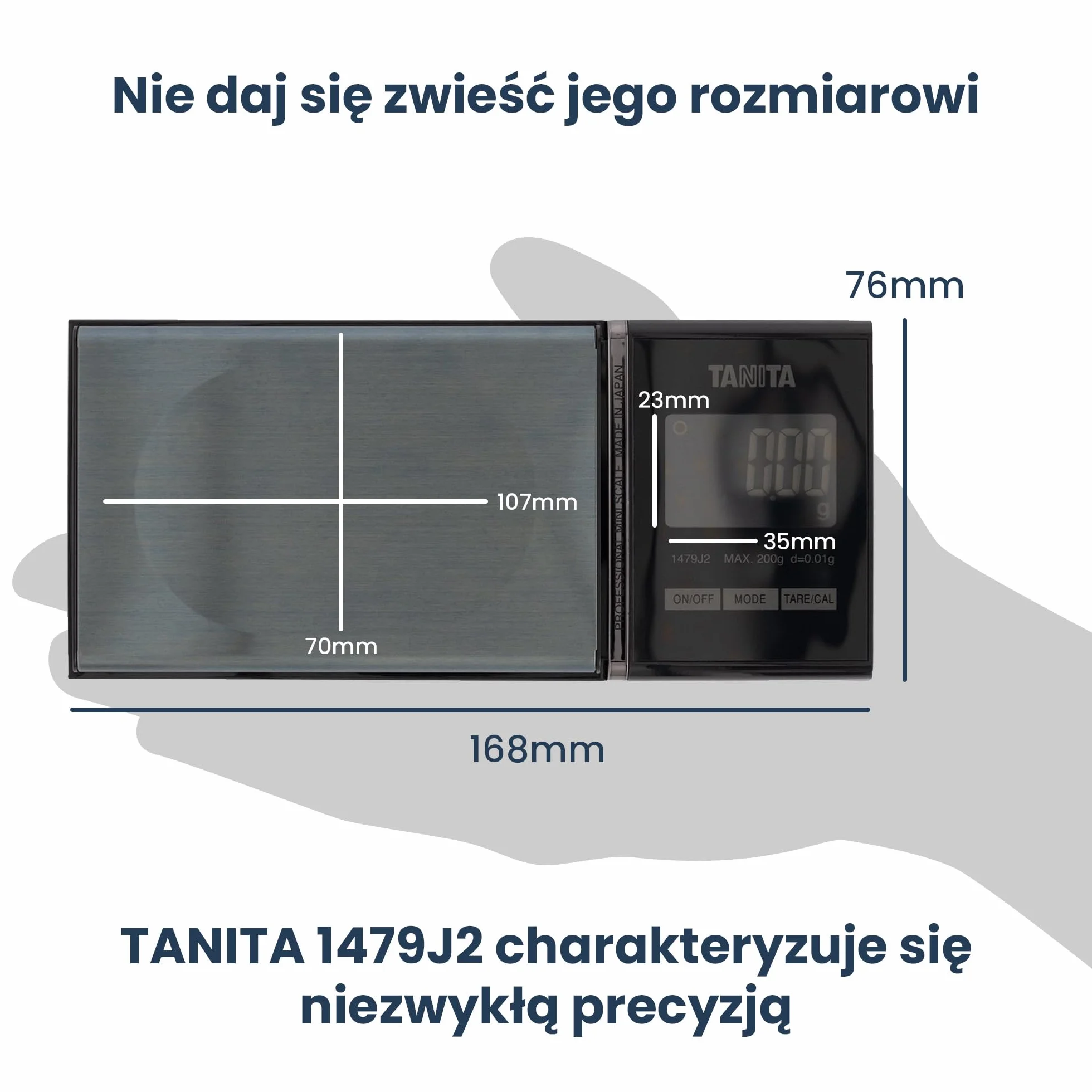 TANITA 1479J2 Profesjonalna precyzyjna waga cyfrowa - kompaktowa - łatwa i przenośna - pojemność: 200 g. Dokładność 0,01 g - Do kuchni, kawy i precyzyjnych prac