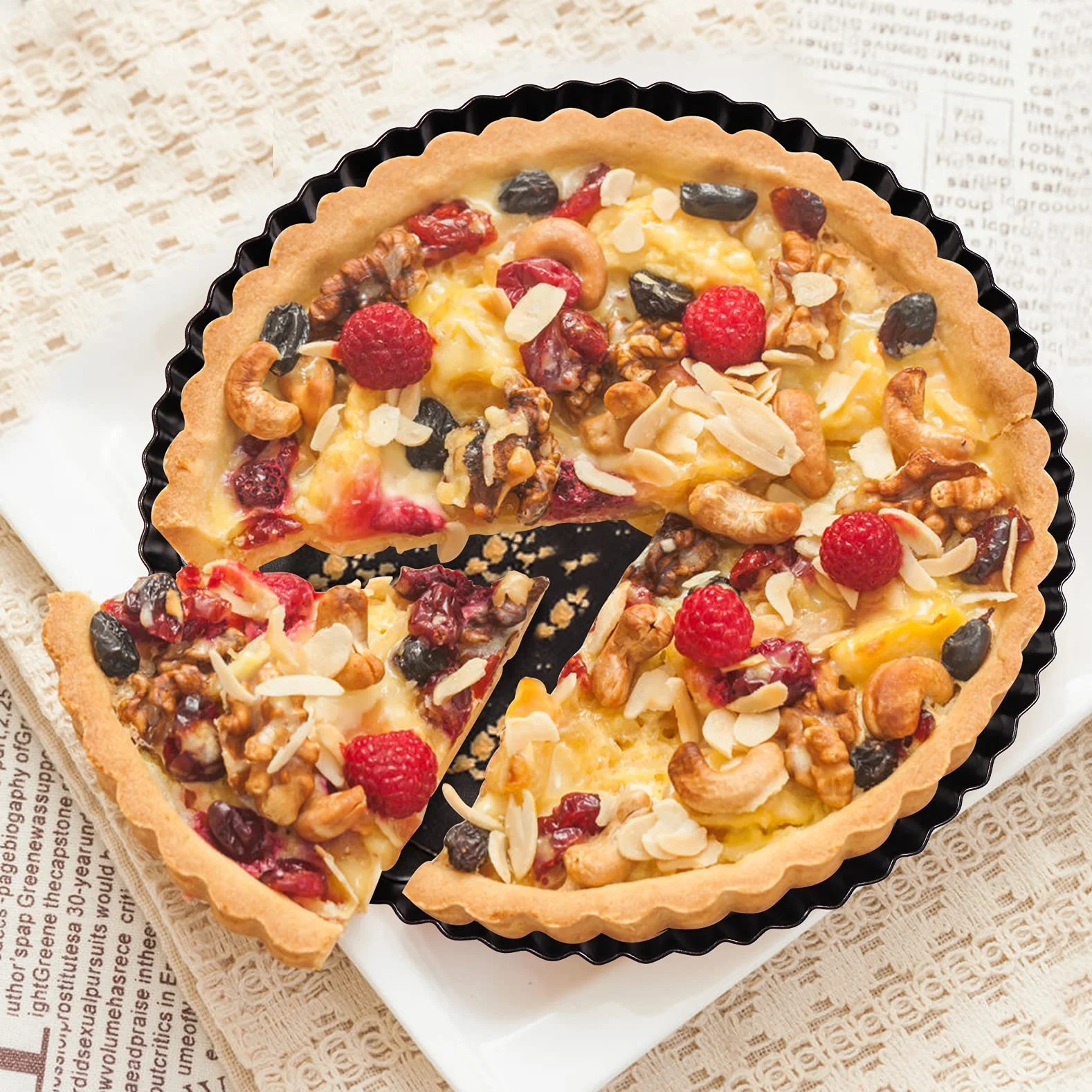 Sinnsally Forma do quiche, 24 cm, z podnoszonym dnem, z powłoką zapobiegającą przywieraniu, do tortów