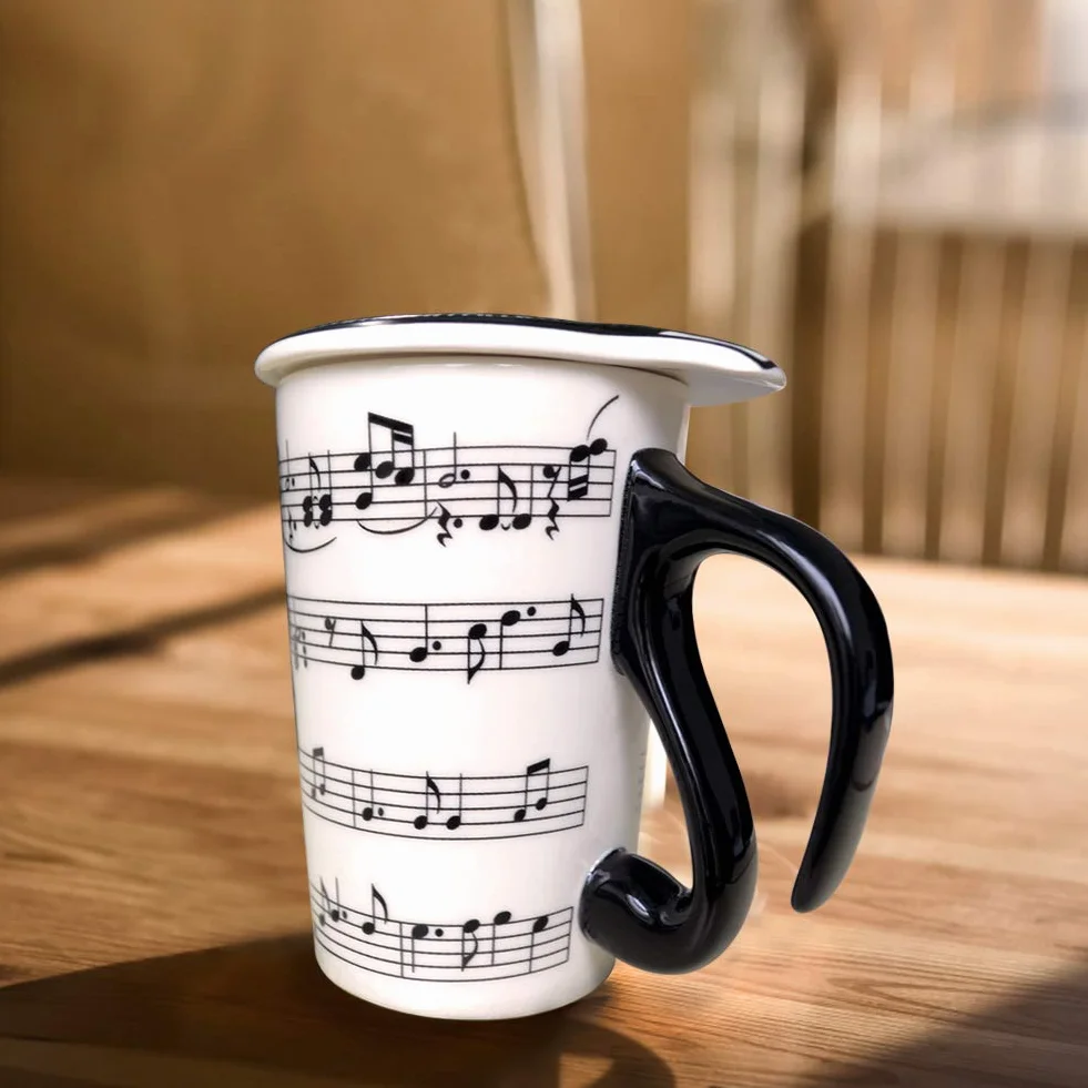 Kubek do kawy z nutą muzyczną 450 ml prezent dla miłośnika muzyki