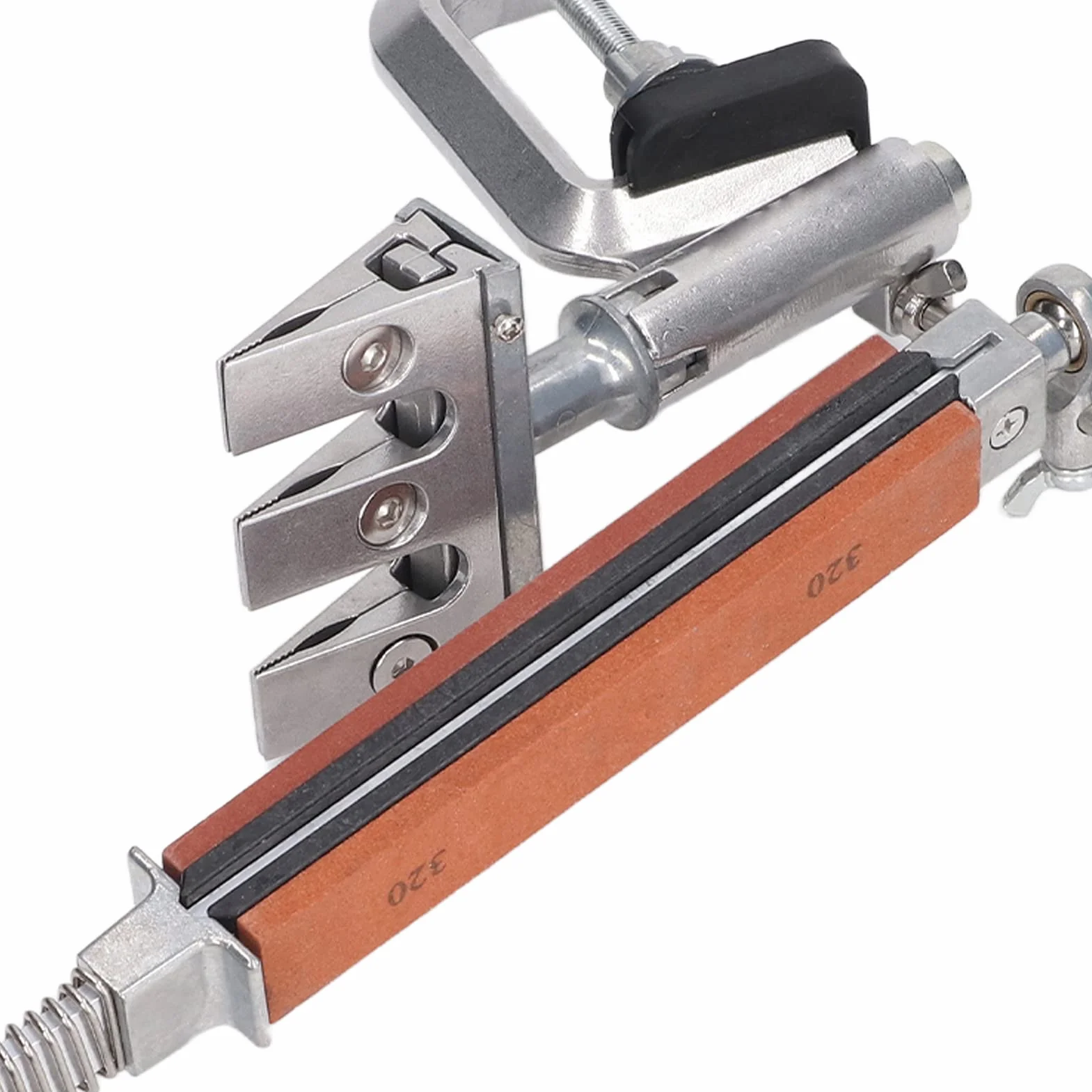 Zestaw do ostrzenia noży, 360° Flip Rotation Fixed Angle Knife Sharpening System with 4 Whetstones, Hex Wrench, Professional Kitchen Chef Knife Sharpening Kit, 120, 320, 600, 1500