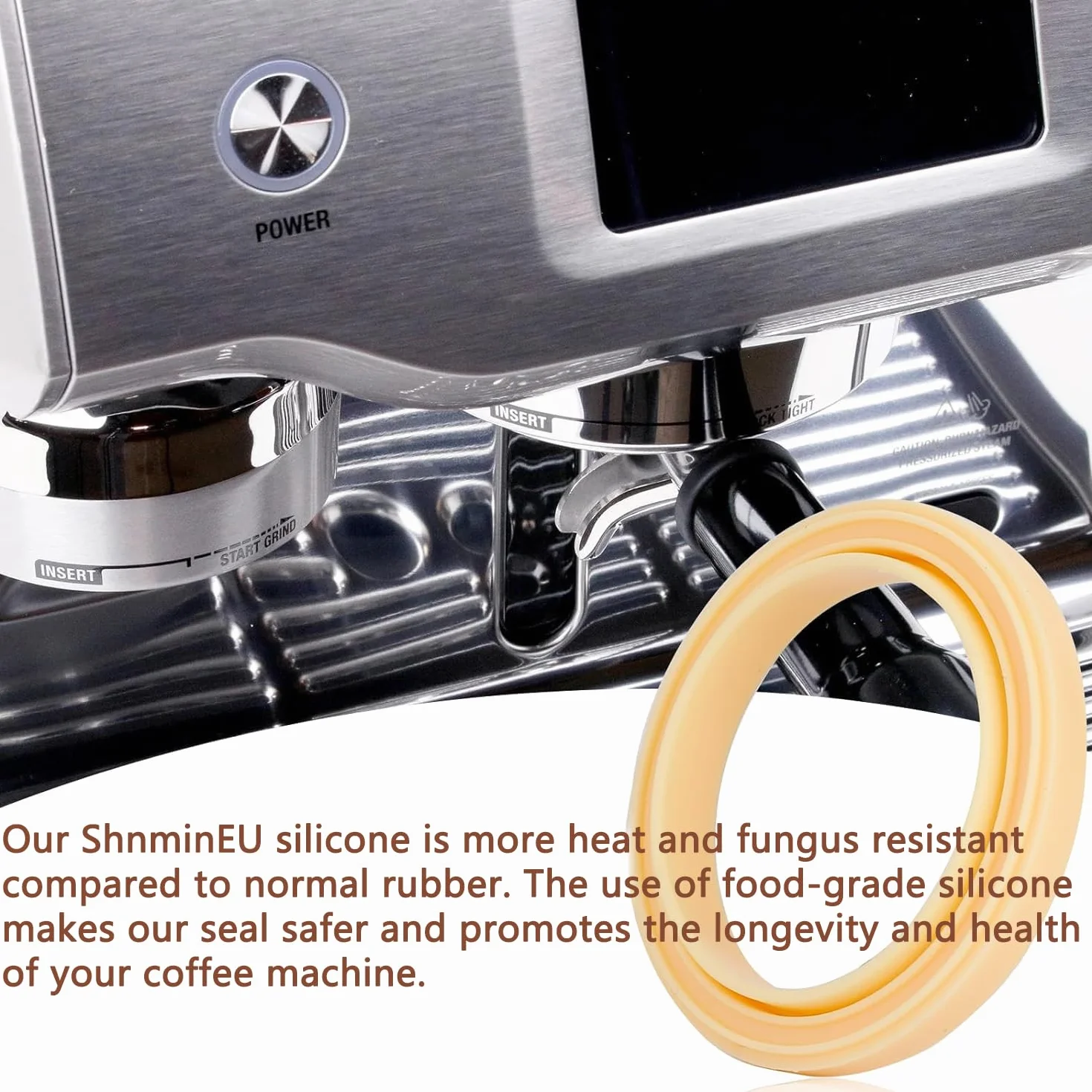 2 pierścienie uszczelniające, kompatybilne z Sage The Barista Express BES875UK SES875BKS SES875 SES875BTR2GUK1, uszczelka do ekspresów do espresso, materiał silikonowy o jakości spożywczej, 2