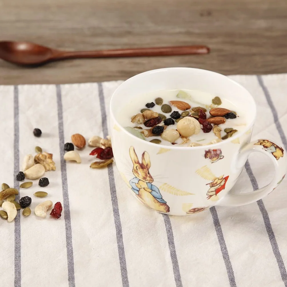 Duży Kubek Kawy z Kreskówką Królik Ceramiczny Kubek Mleka Porcelanowy Kubek Herbaty Piękny (C 700ML)