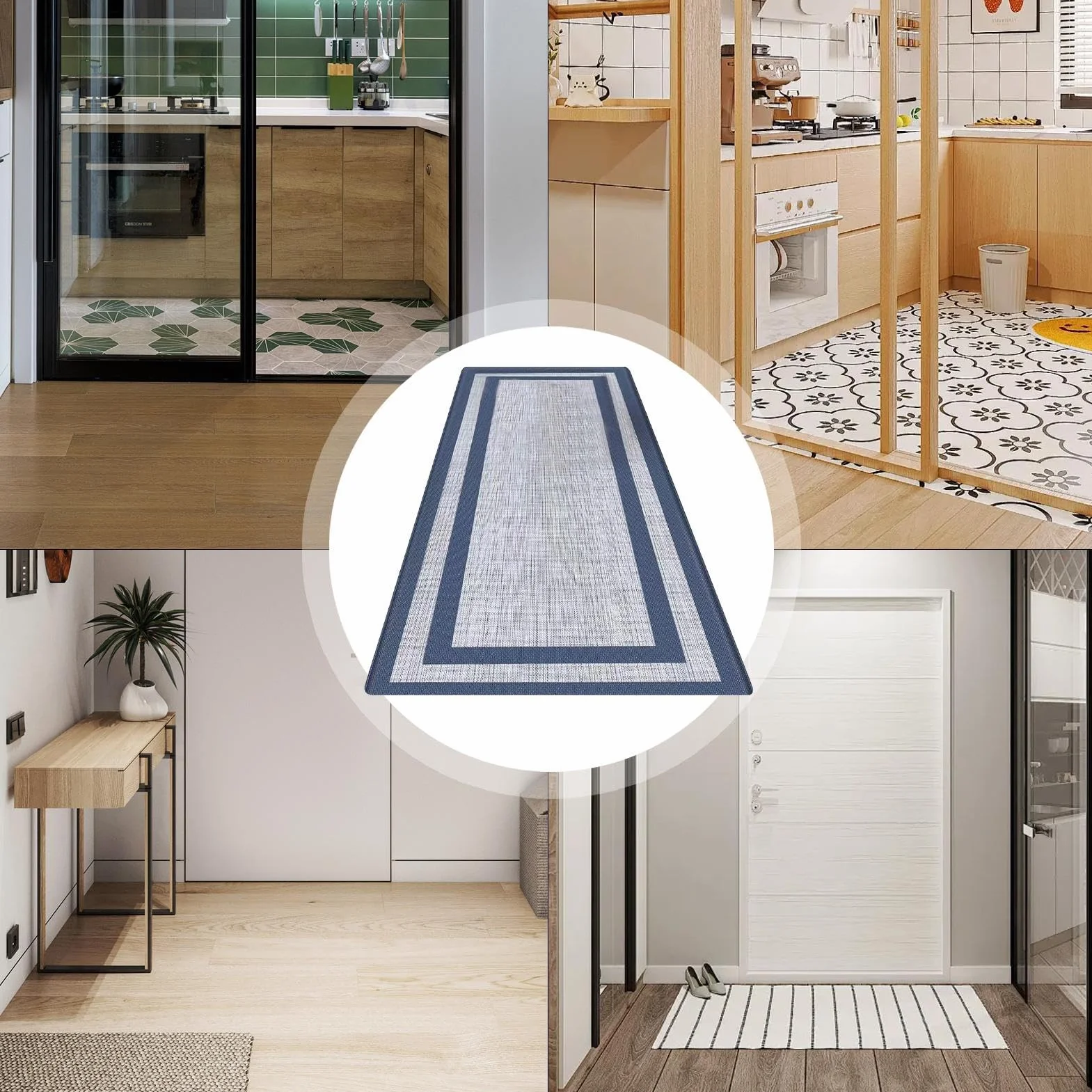 Kitchen Mats For Floor, Non-Slip Absorbent Livingroom Rugs, Oil-Proof Soft Standing Mats, Waterproof Washable Carpet For Home & Kitchen, 45x120cm/17.72x47.24 Inches