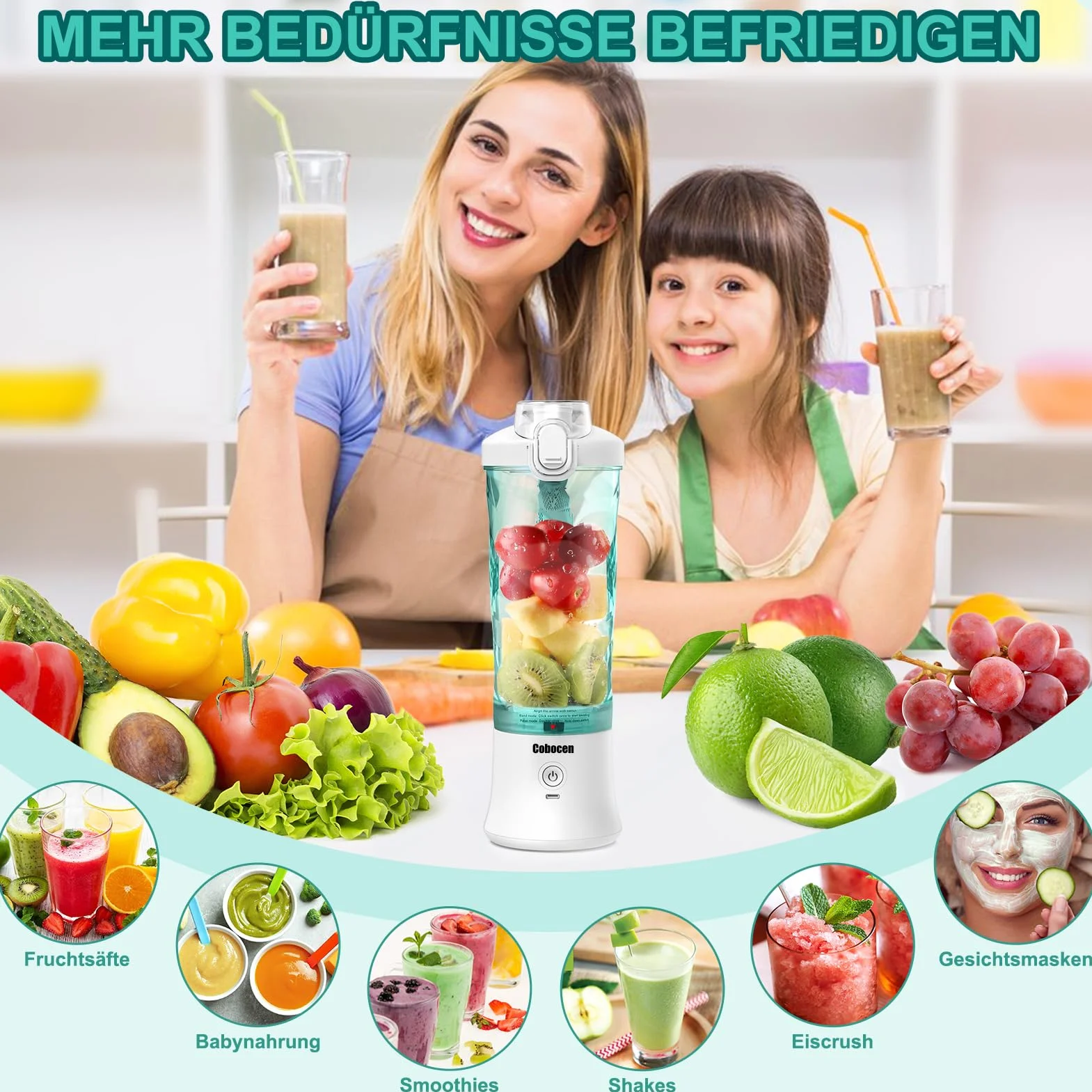 Amicool Maker To Go Blender, Biały, 600 ml