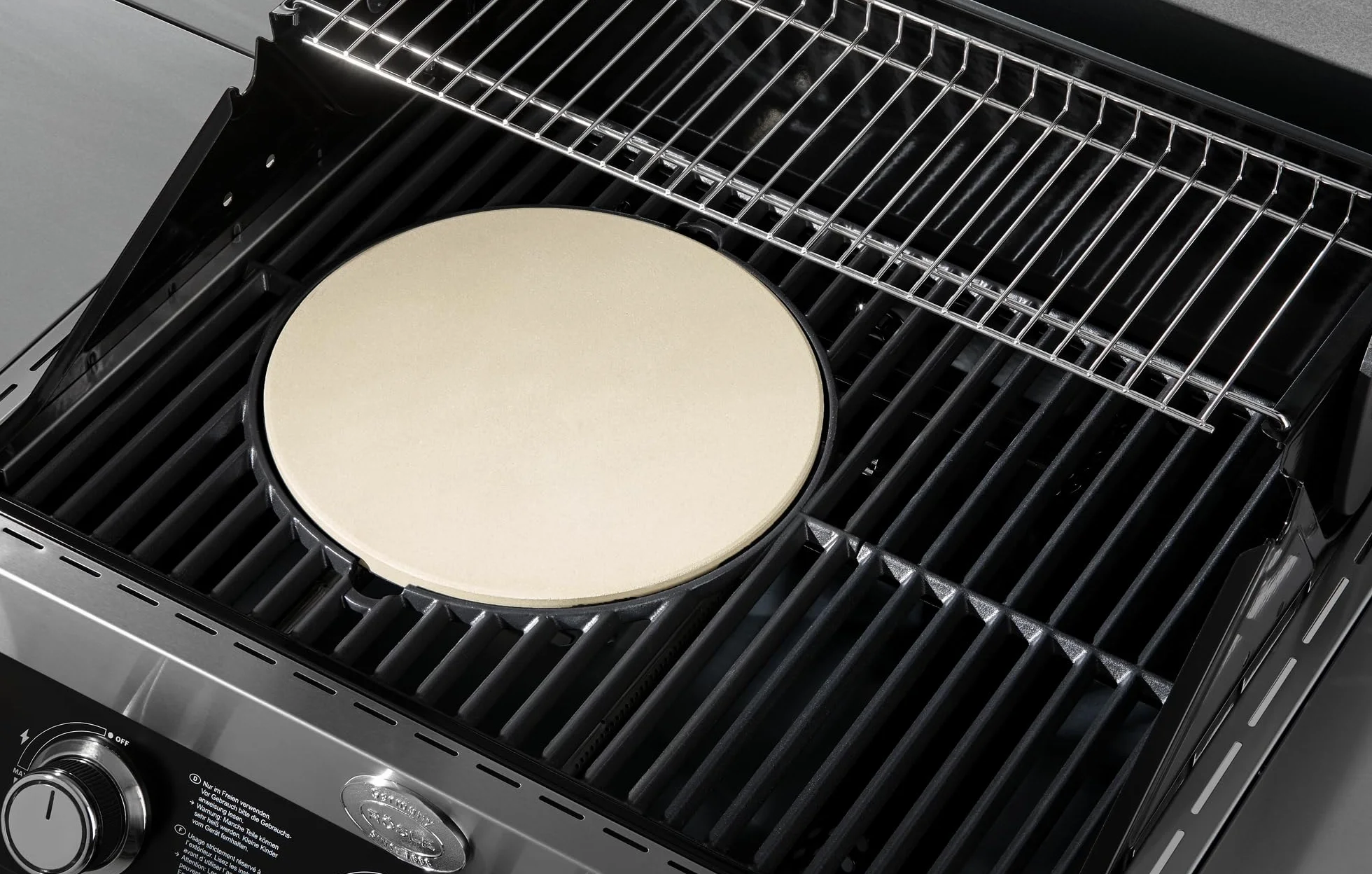 RÖSLE VARIO kamień do pizzy, wysokiej jakości kamień do pizzy z szamotu do przygotowania pizzy, tart typu flammkuchen, chleba itd. na grillu lub w piekarniku, 30 cm