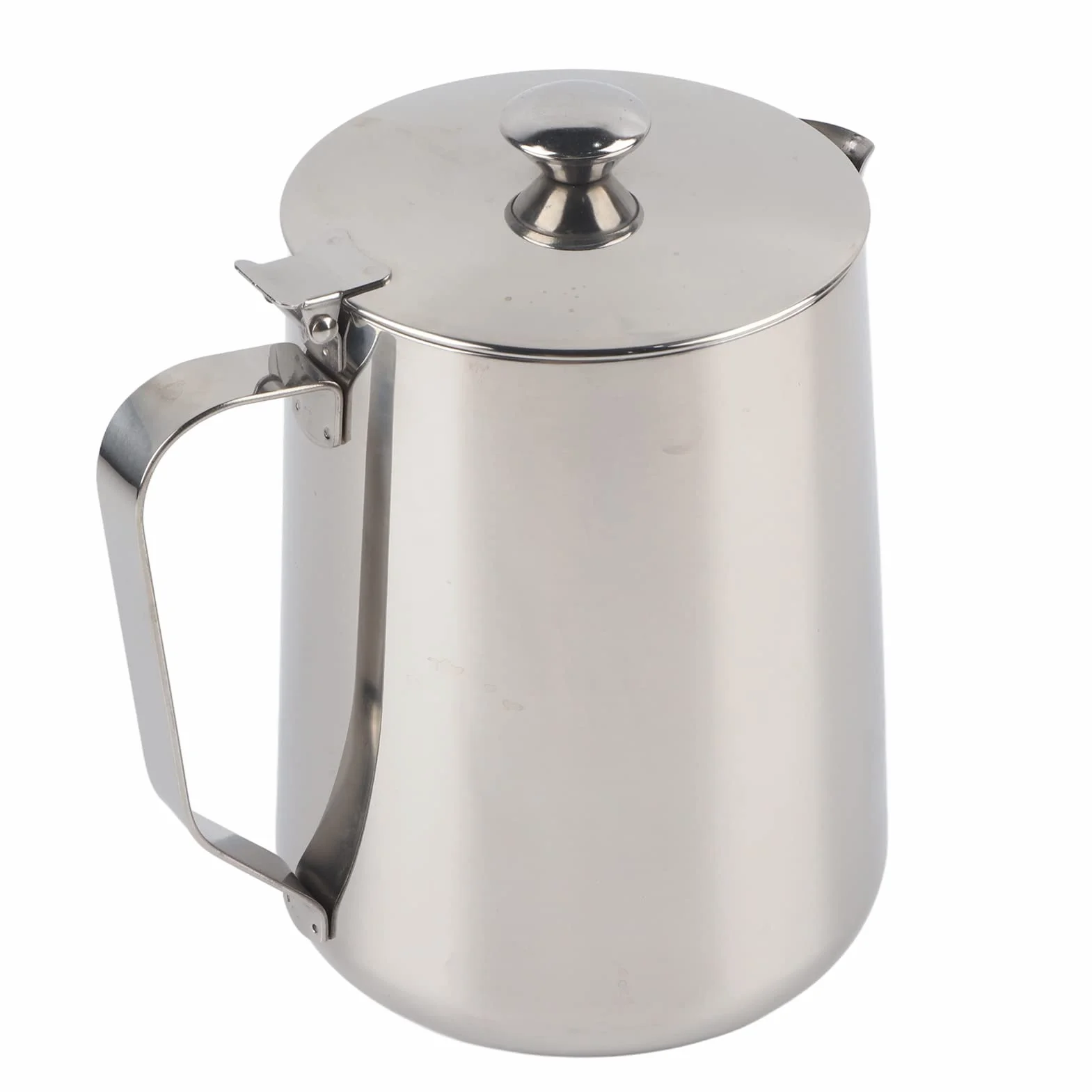Dzbanek do Mleka ze Stali Nierdzewnej do Serwowania Kawy z pokrywką Kubek do Kawy ze Stali Nierdzewnej Kubek Szkło do Mleka do Kawy Latte Art (6000Ml) (350ml)