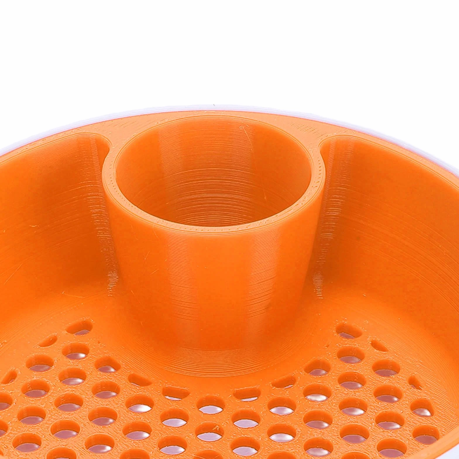 Generic Dwukomorowa Miska na Pistacje Innowacyjny Organizer na Orzechy z Nadrukiem 3D dla Miłośników Przekąsek Nadaje się Wieczory Filmowe i Imprezy Lekki materiał Plastikowy (Biały Pomarańczowy)