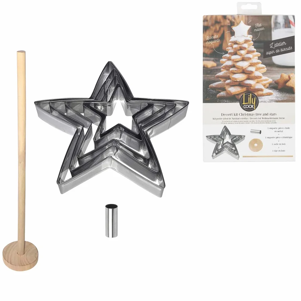 LILY COOK KP5609 gwiazda drzewna metalowa wielokolorowa