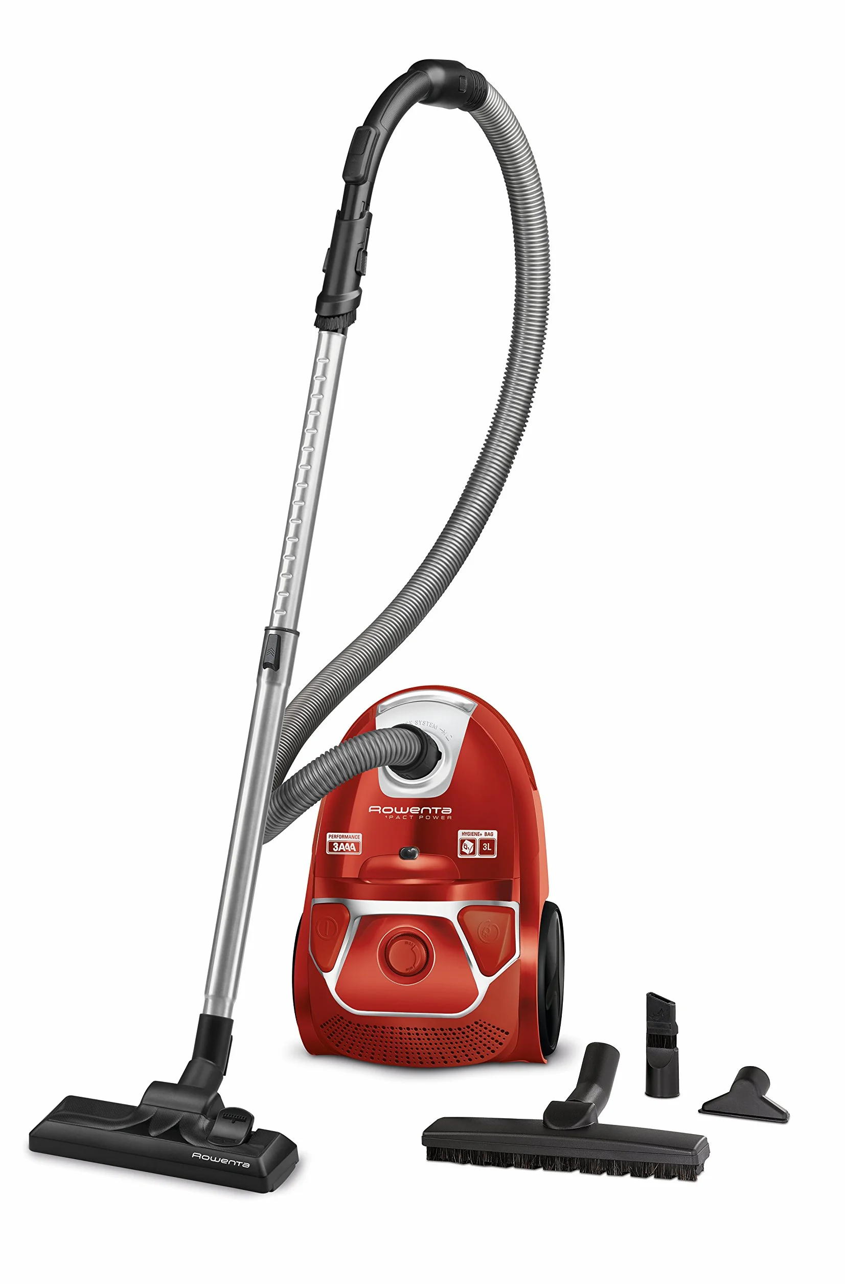 Rowenta RO3953 Compact Power odkurzacz | z workiem | 750 W | pojemność pyłu: 3 l | ssawka szczelinowa 2 w 1 | do wszystkich rodzajów podłóg. | w zestawie głowica ssąca i szczotka do parkietu |