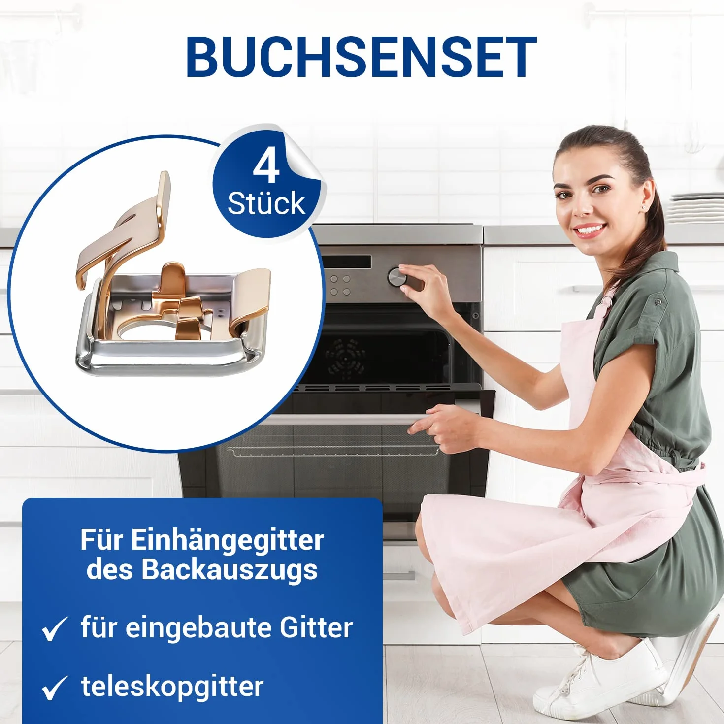 VIOKS Zestaw gniazd 4 x zamiennik do Bosch 00631174 / Kuchenka Siemens akcesoria do piekarnika kratki i piekarnika Bosch części zamienne/części zamienne Siemens / Constructa części zamienne do