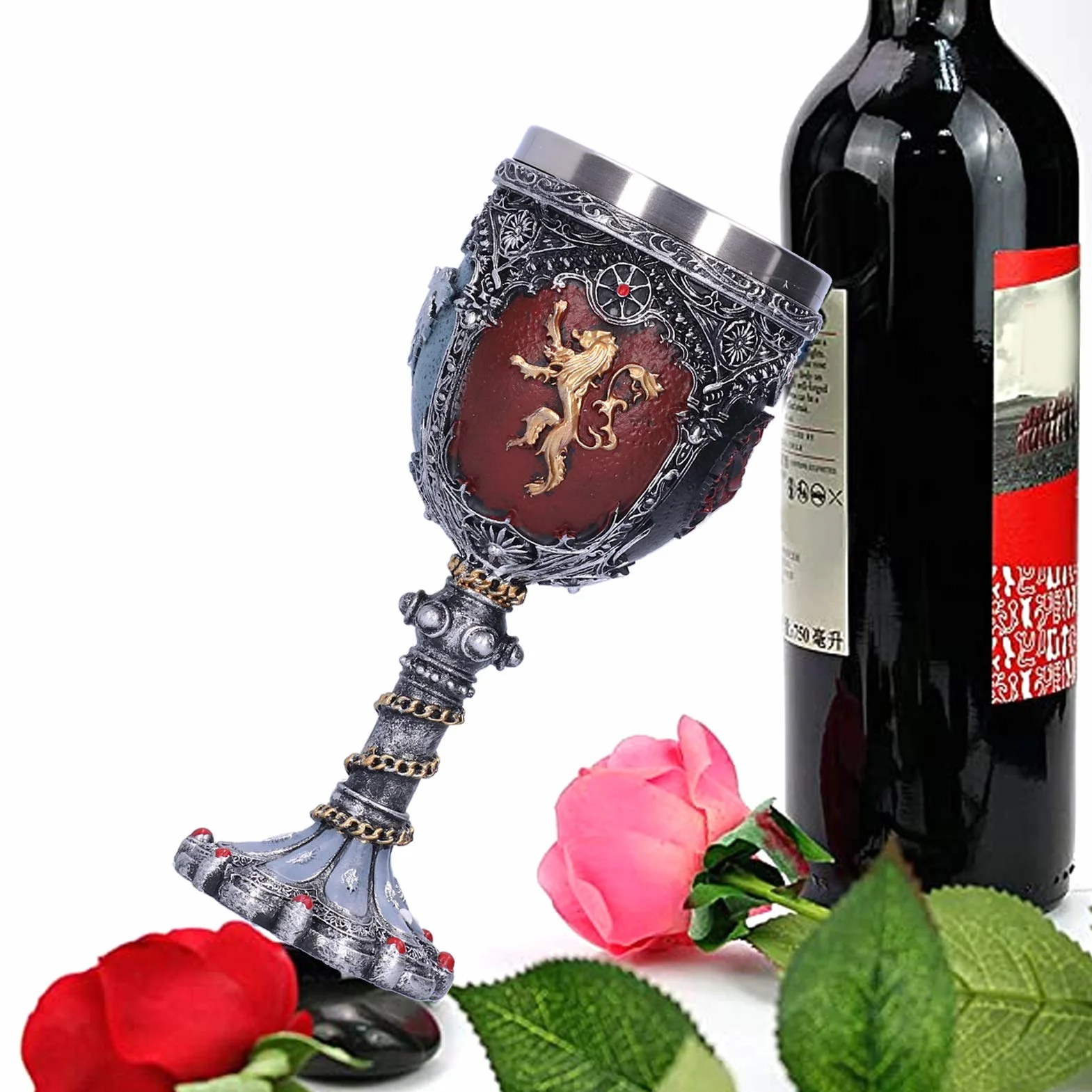 Kufel do Piwa z Unikalnym Wzorem 3D Viking, Naczynia do Picia na wodę, Kielich do Wina Kubek Whisky na Halloween Bar Party Supplies Dekoracje Urodzinowe (18x7cm)
