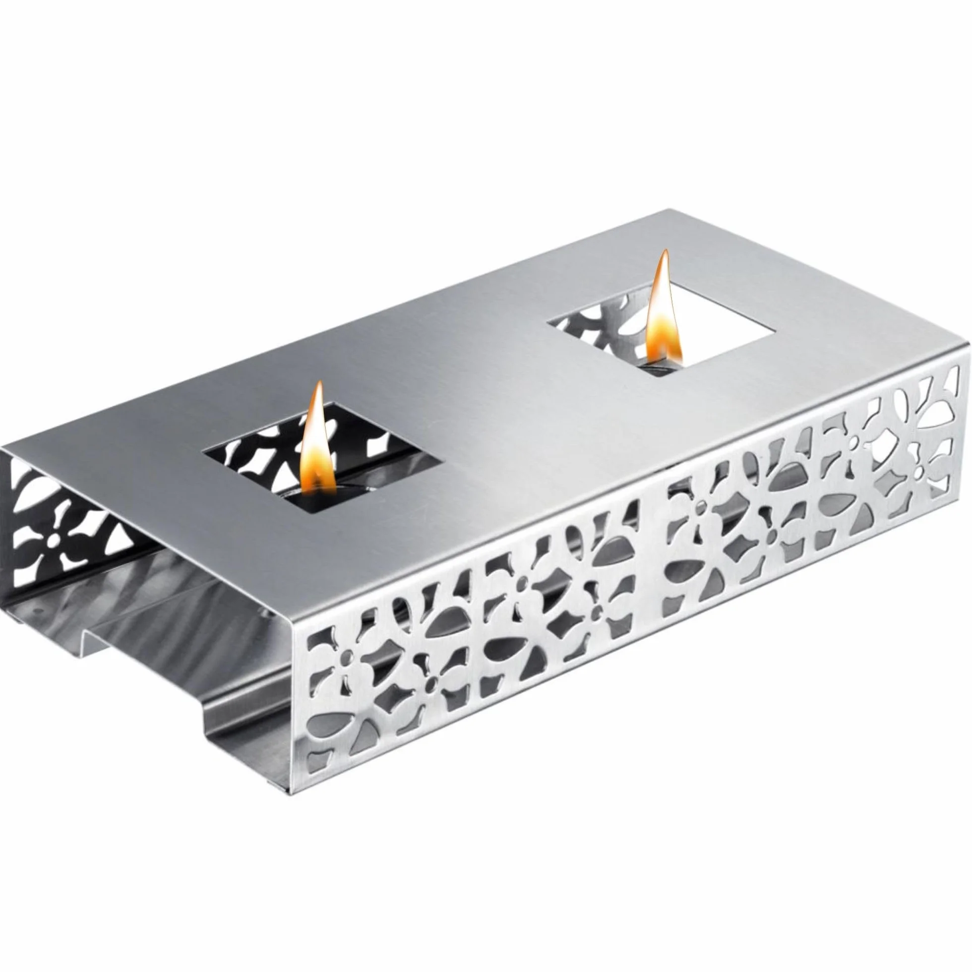 Westmark Podgrzewacz do Jedzenia, Optymalnej Jakości Podgrzewacz do Utrzymywania Ciepła Potraw na Stole, z Dwiema Świeczkami, 240 x 120 x 52 mm, Stal Nierdzewna
