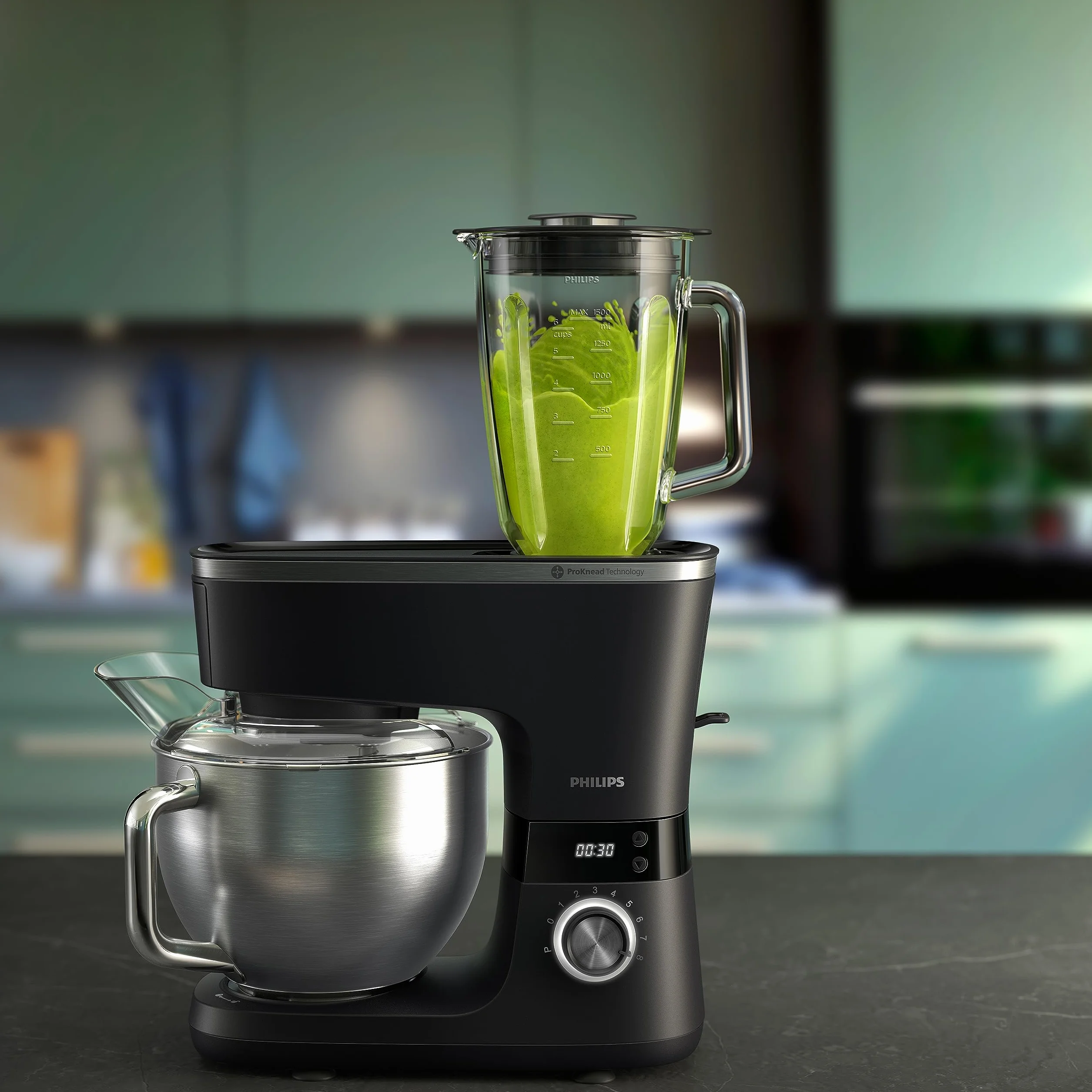 Philips Domestic Appliances Akcesoria do słoika blendera. Szklany słój o pojemności 1,5L, technologia ProBlend, Możliwość mycia w zmywarce. Przezroczysty.(HR0721/00)
