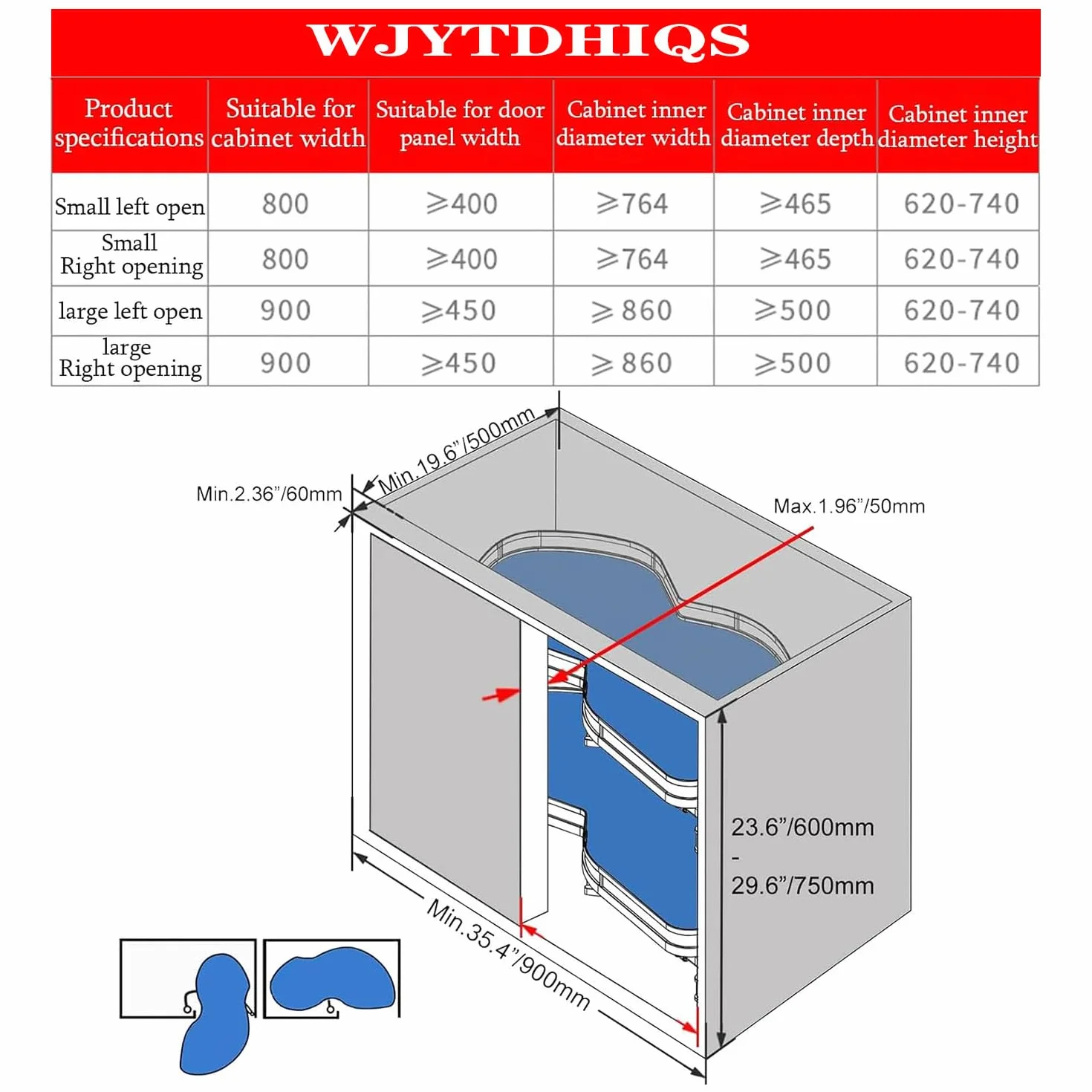 2-poziomowe wysuwane półki do przechowywania szuflad do szafek kuchennych, regulowany organizer do szafek narożnych 800 mm/900 mm (prawy otwarty), maksymalizują przestrzeń i dostępność