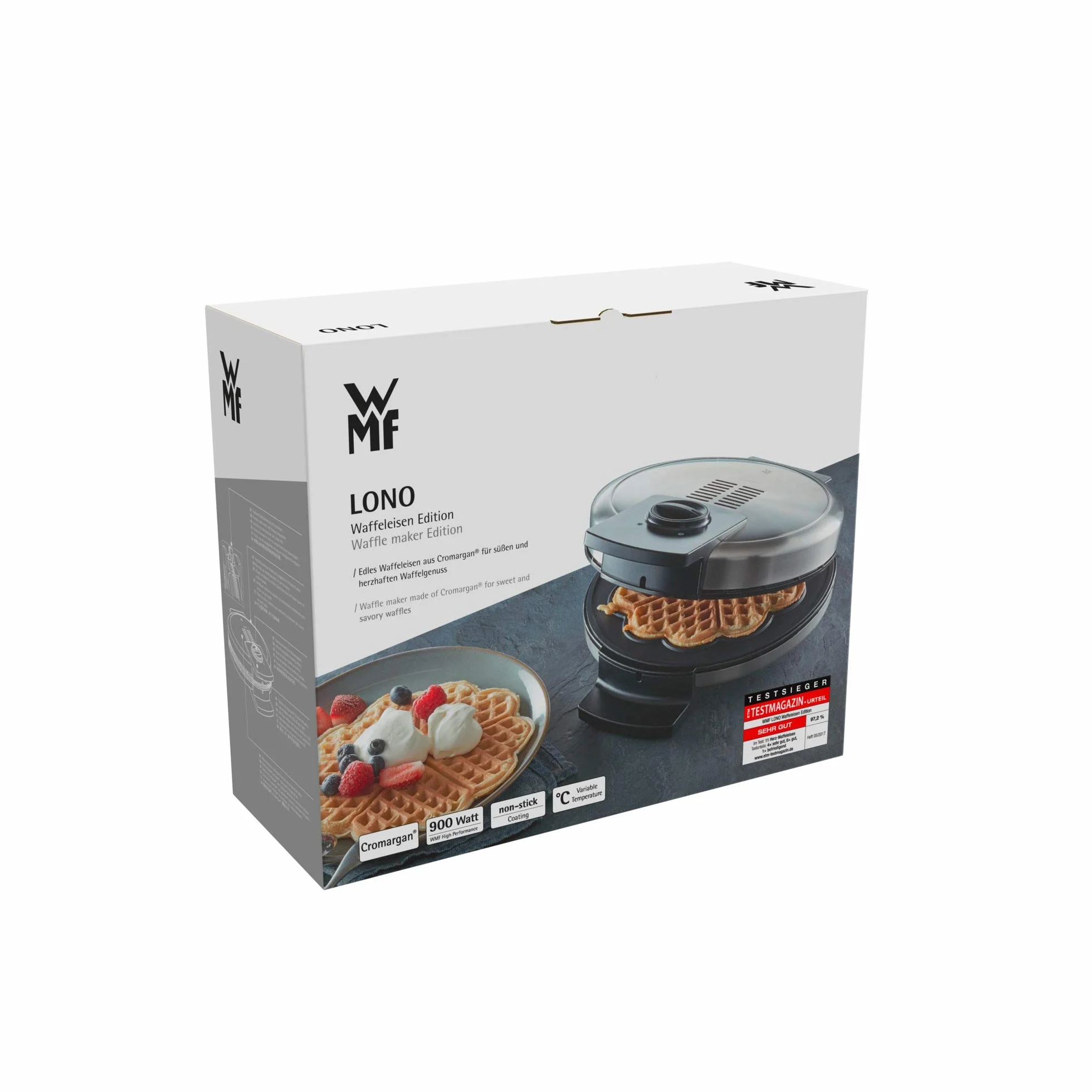 Wmf 6130245119 Lono Gofrownica, 900 W, Stal Nierdzewna Cromargan, Srebrna