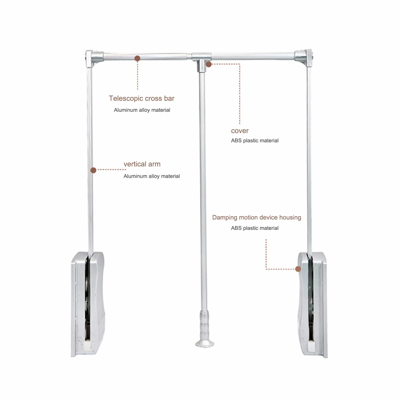 Pociągnij szafę, aluminium 890-1200 mm Regulowana szafa Protne w dół wieszak 30 kg ciężka szafa szafa Winda,Silver,890_1200cm