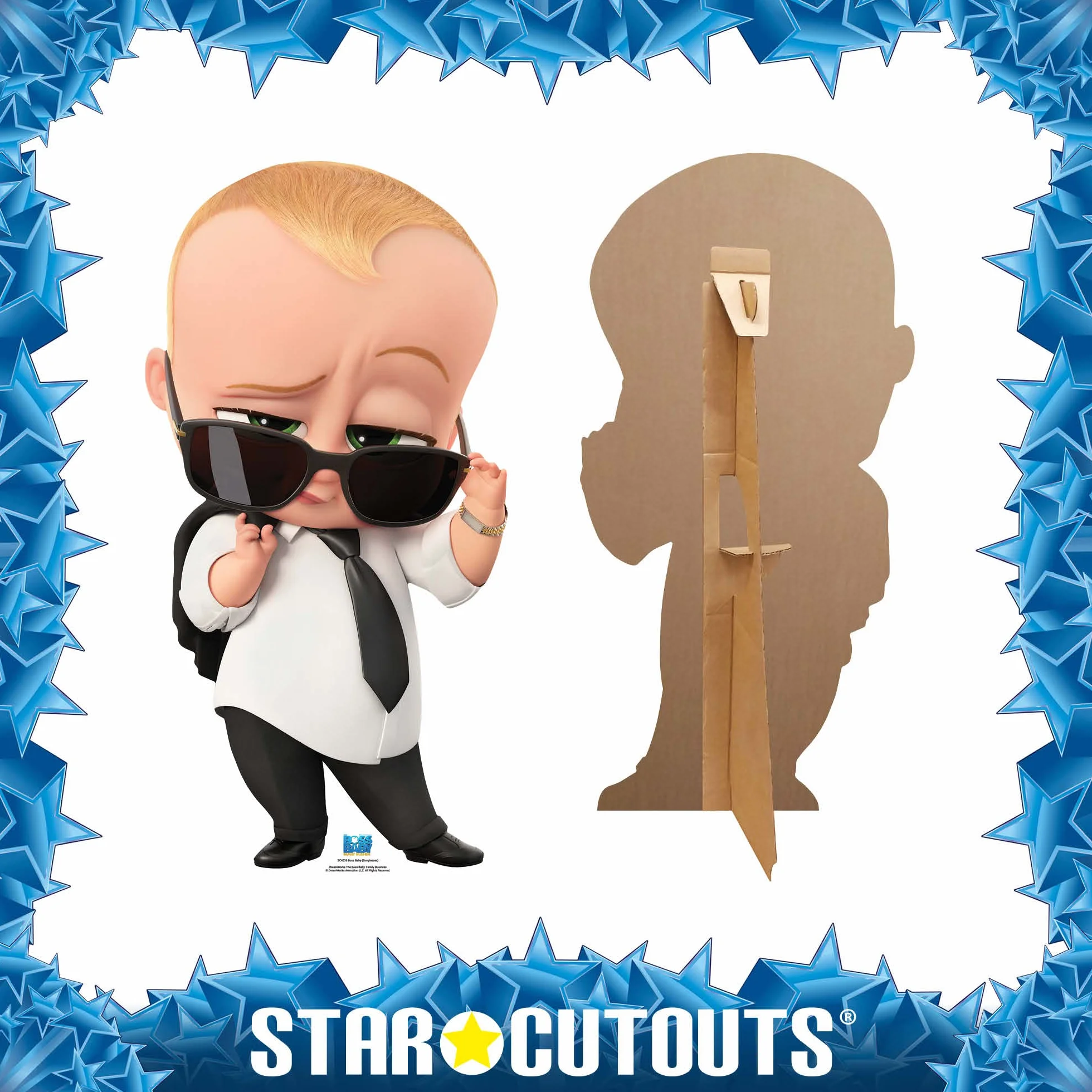 STAR CUTOUTS SC4035 Theodore Lindsey Ted Templeton Jr. Official Boss Baby Family Business Kartonowe wycięcie małe, niebieskie