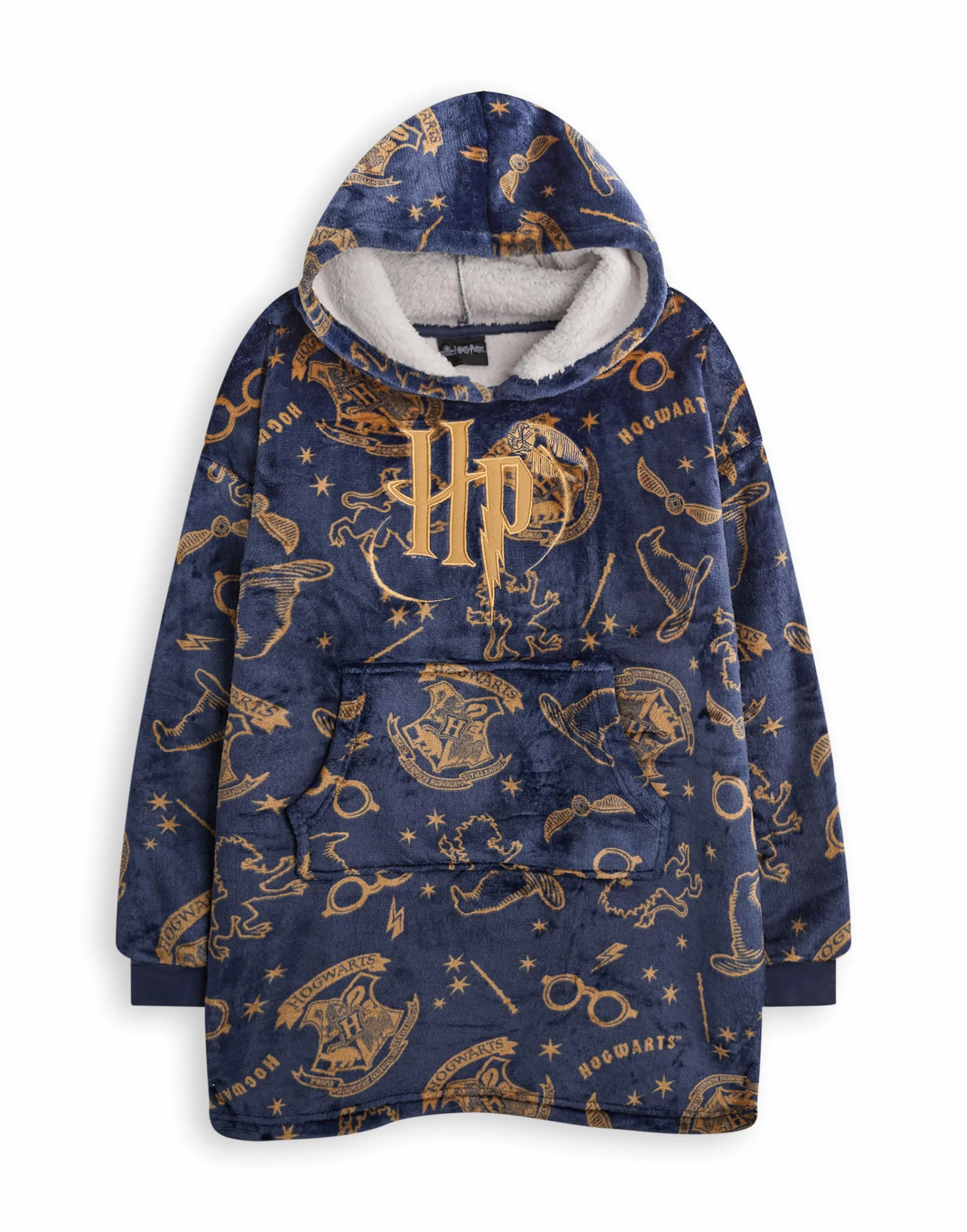 Bluza-koc Harry Potter dla dziewczynek | Dziecięca bluza z kapturem z polaru Sherpa HP Hogwarts | Dziecięca odzież domowa z podszewką Sherpa i kieszeniami | Gadżety z filmów o czarodziejach