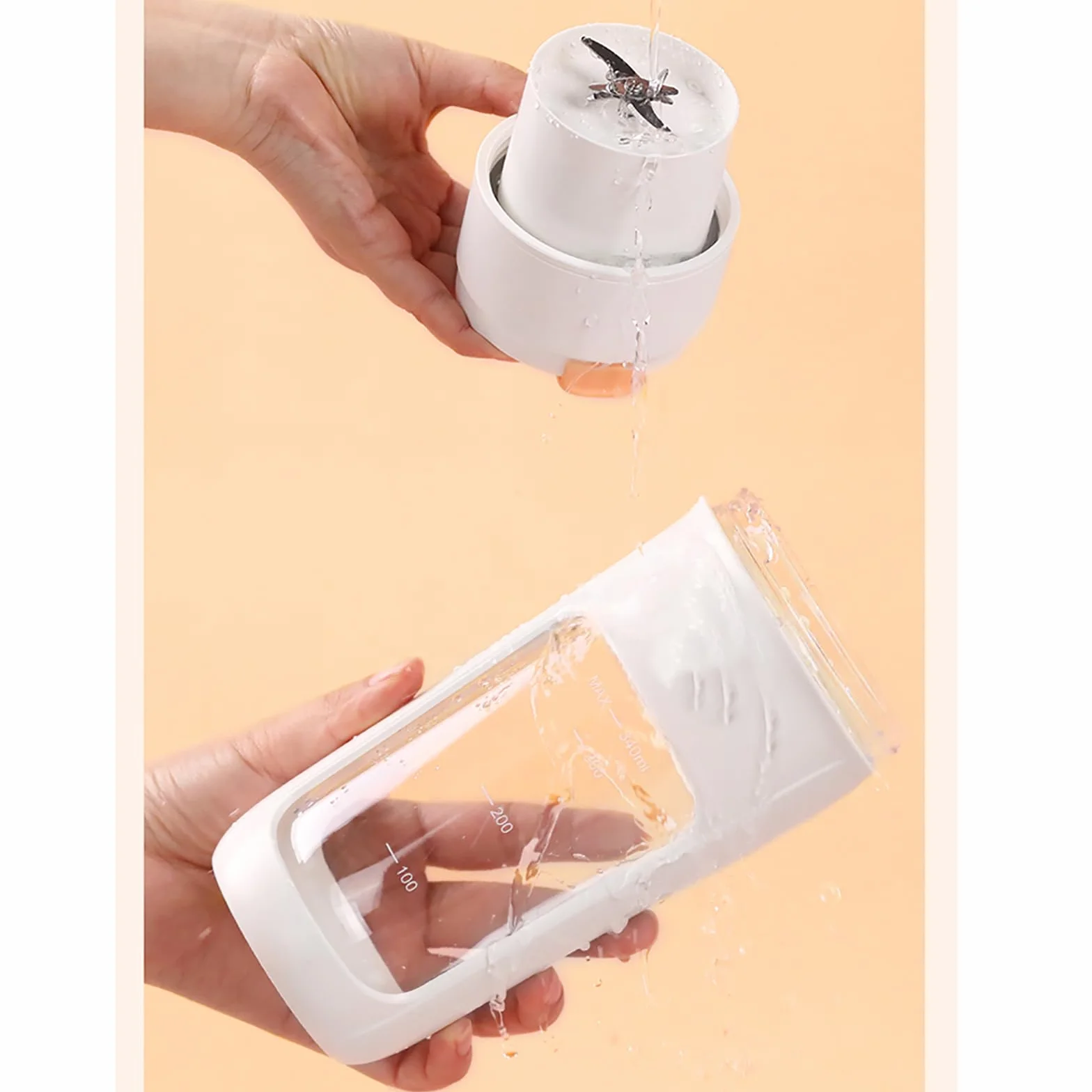 Mini Kubek Blendera, Sokowirówka O Pojemności Osobistej 350 Ml Z 8 Ostrzami, 22 000 Obr./min I Równomierne Miksowanie, Miksowanie/czyszczenie Jednym Przyciskiem, Do Siłowni, Podróży, Biura, Domu