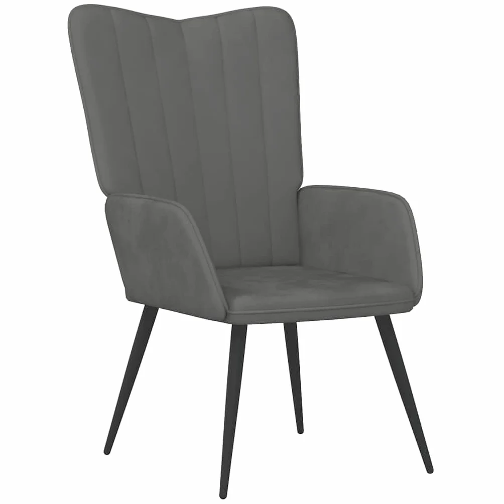 vidaXL Fotel, ciemnoszary, obity aksamitem