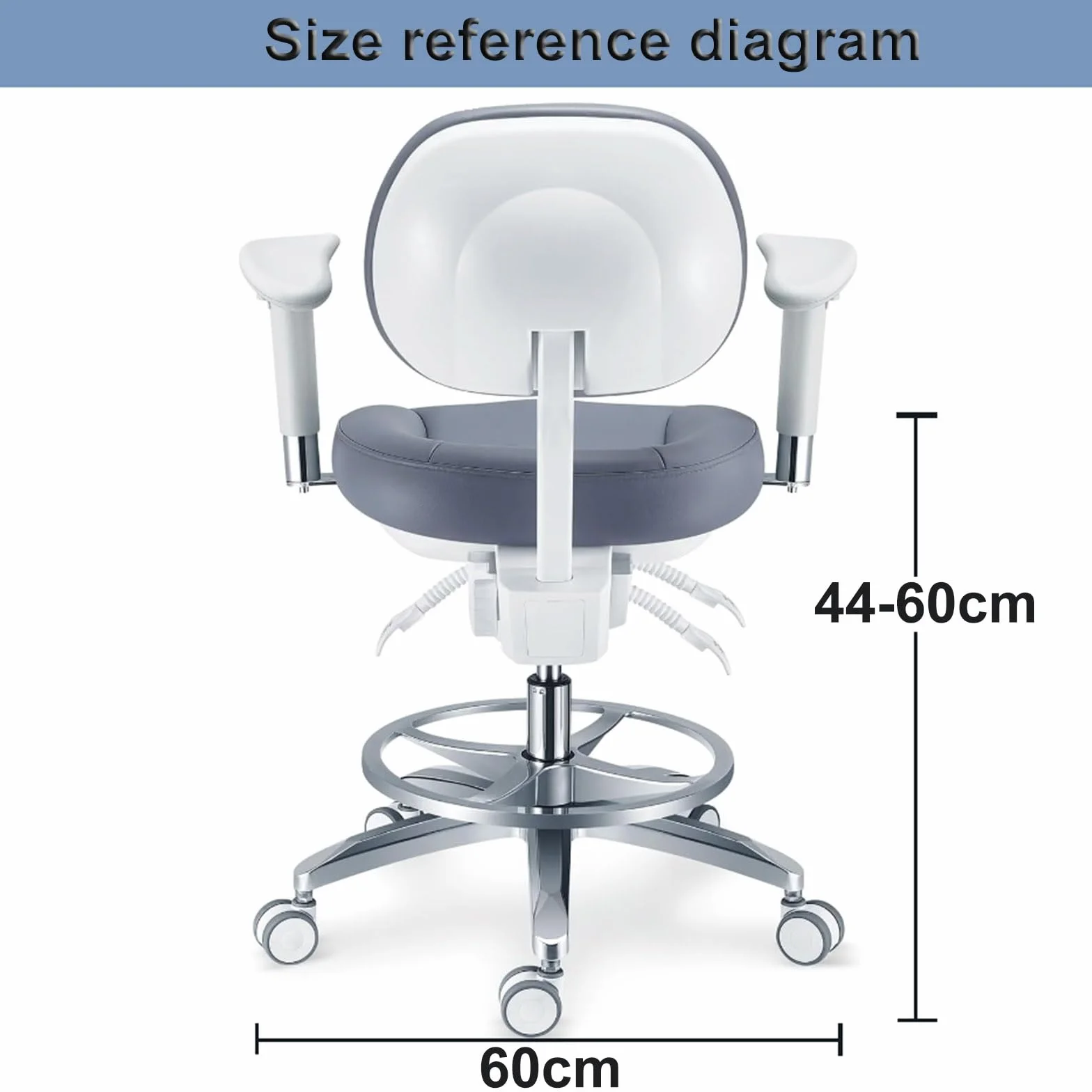B4,HYDTGZ Fotel dentystyczny Stołek lekarski Stołek lekarski Skórzany PU Fotel asystenta dentystycznego Regulowane mobilne krzesło klinik, gabinetów dentystycznych, laboratoriów, krzesła rysowania