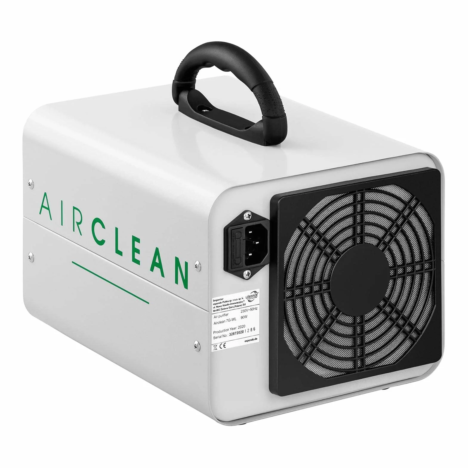 AIRCLEAN 7G-WL profesjonalny generator ozonu, oczyszczacz powietrza, ozonizator (7000 mg/h, 100 W, minutnik 120 m, aluminium malowane proszkowo)