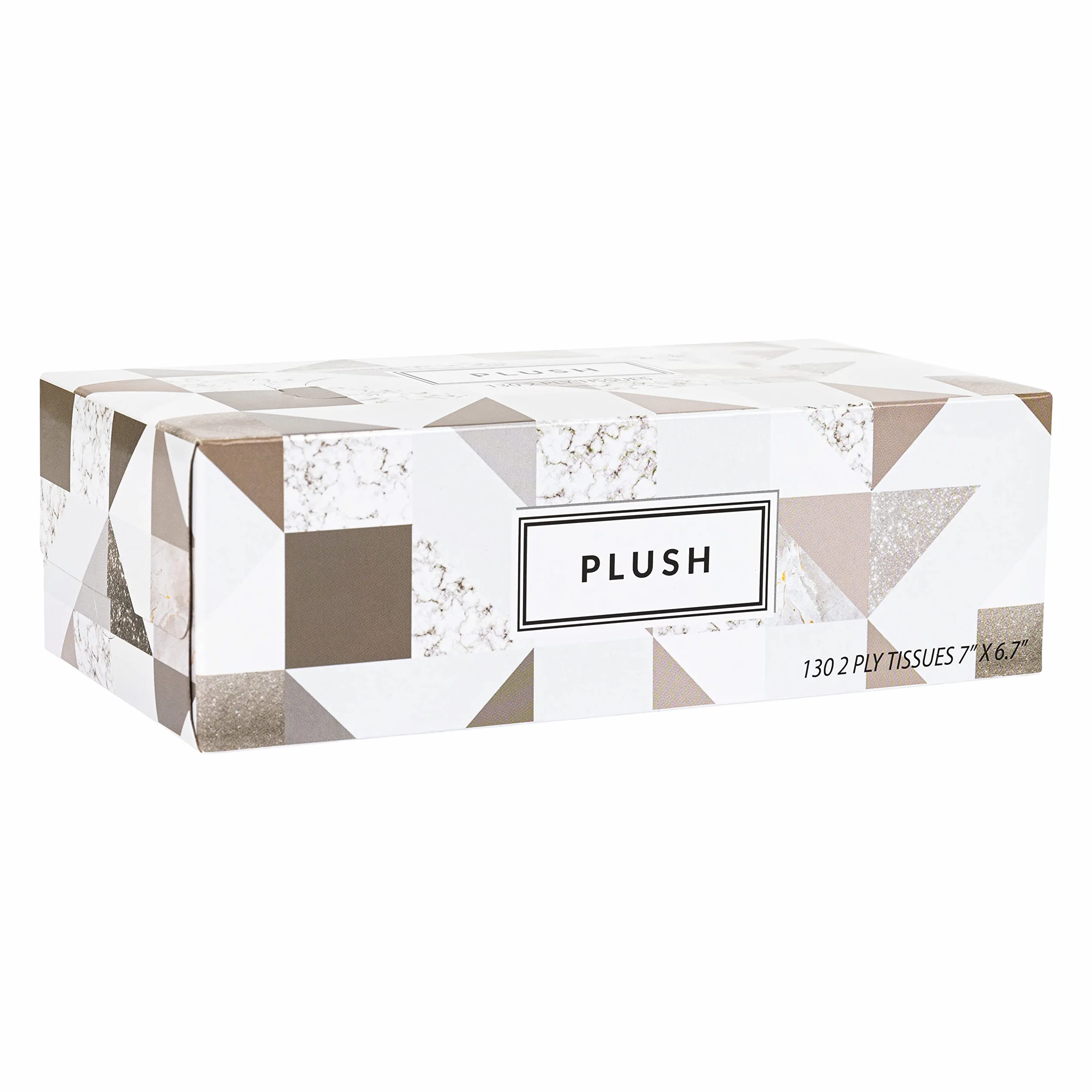 Pluszowe chusteczki do twarzy 130 w pudełku o wymiarach 17,8 x 17,5 cm 2-warstwowe, miękkie, gładkie, idealne do łazienki, biura, sklepu, szkoły, domu, kuchni lub do samochodu i każdego pokoju (pakiet