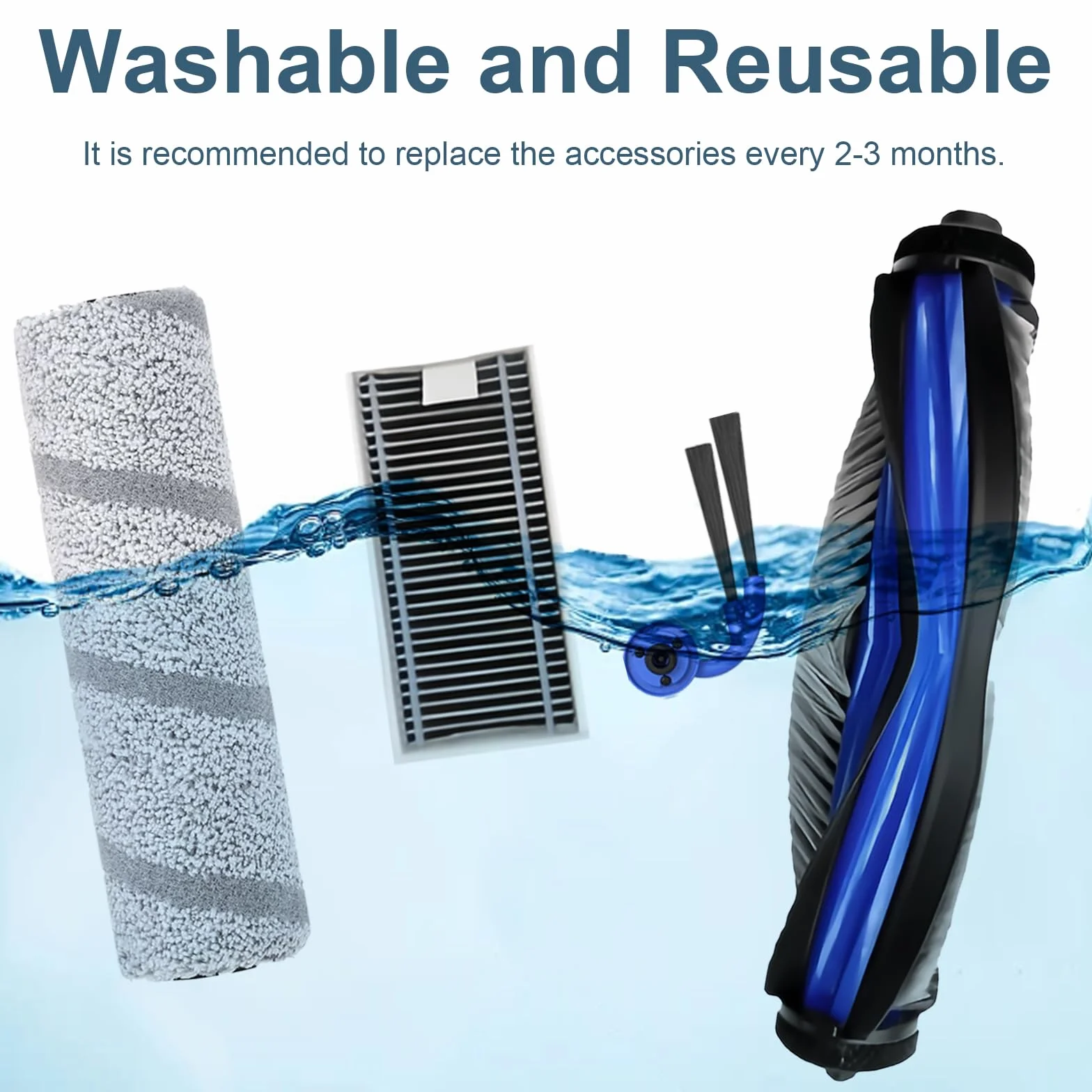 Akcesoria do ECOVACS DEEBOT X11 OMNICYCLONE, X9 PRO Omni Odkurzacze | X11 PRO Omni Części Zamienne 18 sztuk, 2 Szczoteczki Gówne, 2 Szpilki na Rolk, 6 Filtrów, 6 Szczoteczek Bocznych