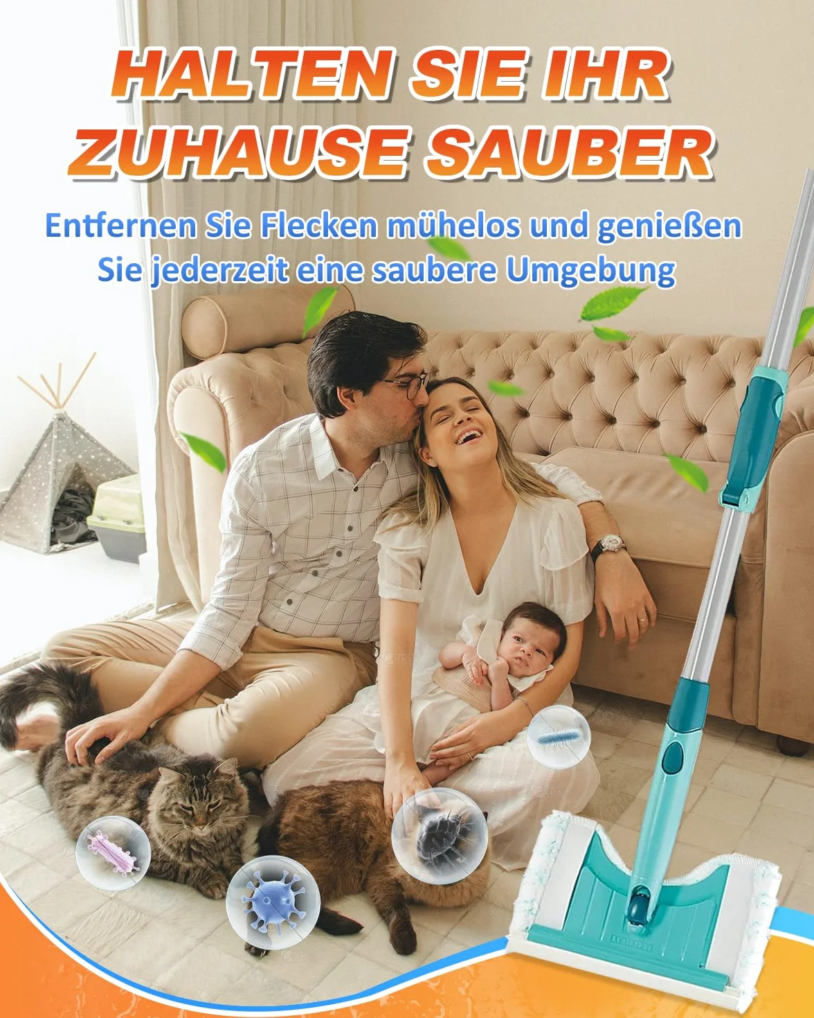 Zestaw 2 zamiennych poszewek do myjki łazienkowej Bath Cleaner Micro Duo Telescope, mop z mikrofibry
