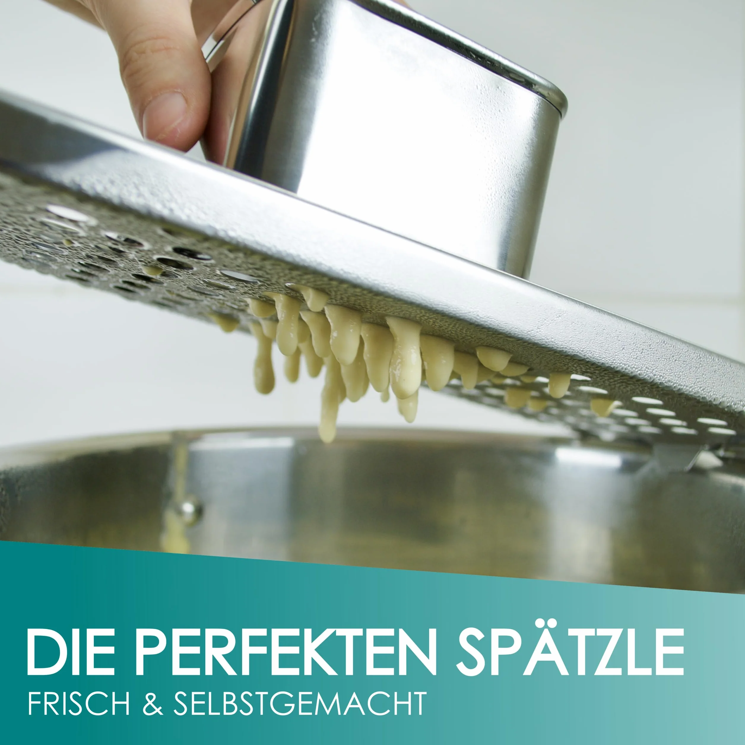 Cookery Strug do szpecli, tarka do szpecli, prasa do szpecli, ze stali nierdzewnej, do wszystkich garnków i długich, grubych szpecli, sito szpecli, deska do szpecli, tarka
