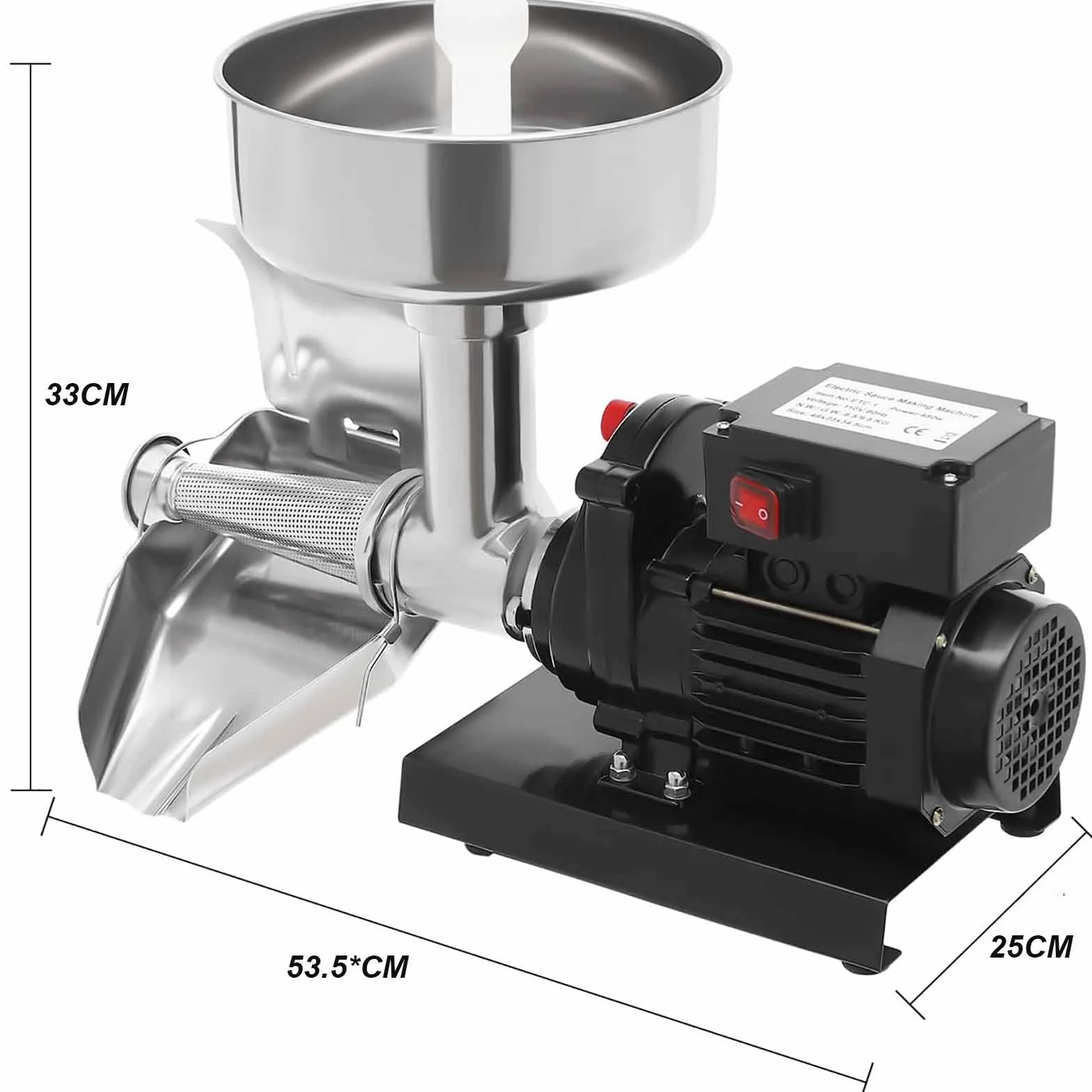 Komercyjna Maszyna Do Mielenia Pomidorów, Elektryczna Maszyna Do Sosu Pomidorowego O Mocy 450 W Z Młynkiem Ze Stali Nierdzewnej, Wydajność Produkcyjna 10 Kg Per 40–60 S, Do Sosu
