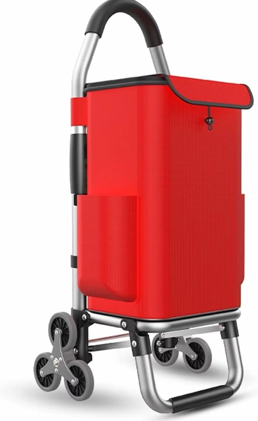 Wózek na zakupy na 6 kółkach - lekki aluminiowy składany wózek z odpinaną torbą Oxford na artykuły spożywcze łatwe przechowywanie i transport