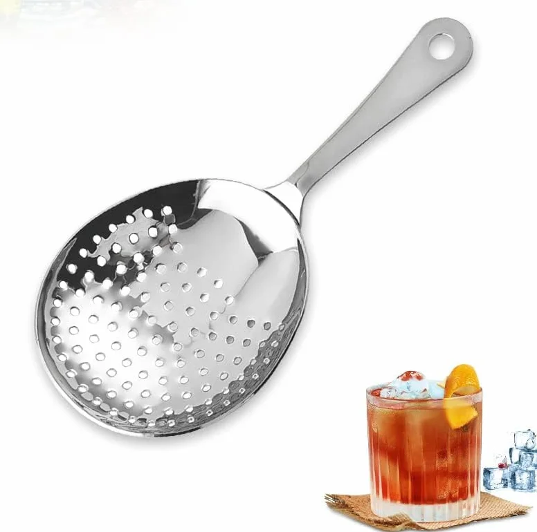 Łyżka Julep Ze Stali Nierdzewnej 304 - Sitko Do Koktajli Premium I Narzędzie Do Mieszania