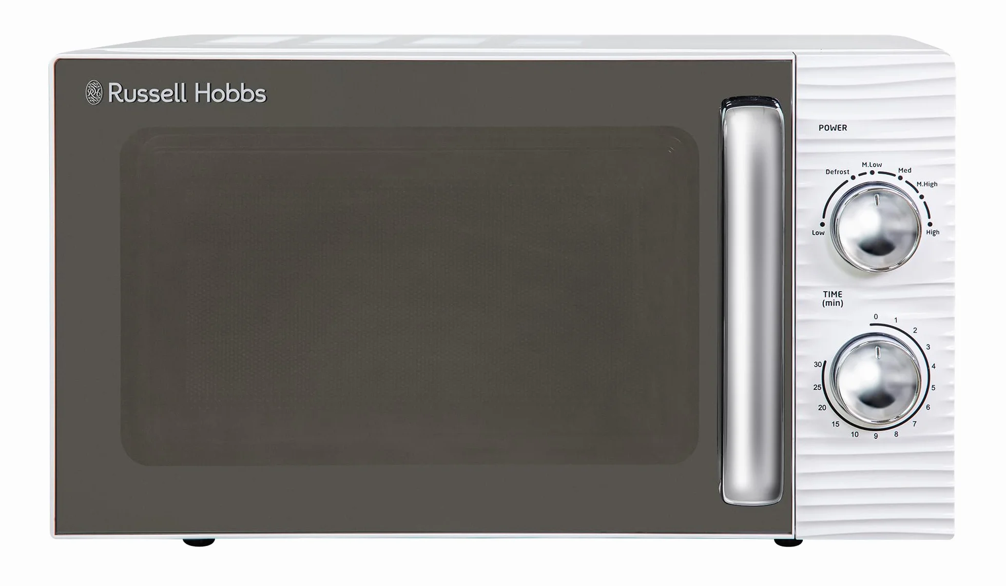Ręczny piec mikrofalowy Russell Hobbs RHM1731 Inspire 17 l i 700 W, biały, z 5 poziomami mocy, timerem, funkcją rozmrażania, łatwy do czyszczenia.