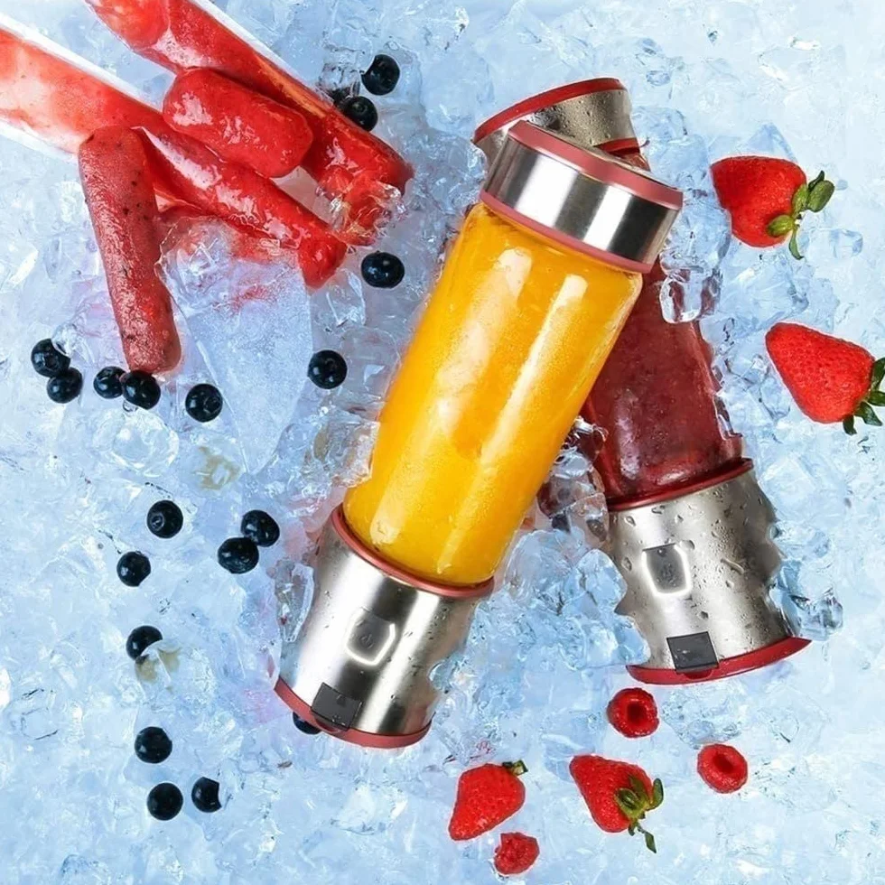 Przenośny blender, mini blender do koktajli i smoothie, osobisty blender ładowany przez USB, blender do soków, ręczny blender do sportu, na siłownię, do domu i biura (rozmiar: 1)