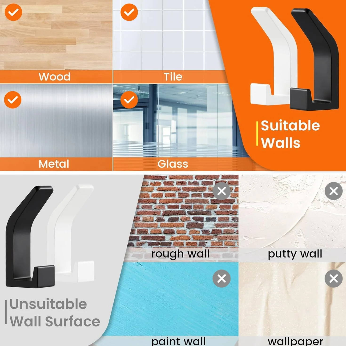 10 Sztuk Czarnych Wieszaków Na Ubrania - Aluminiowe Wieszaki Na Ubrania, Solidne I Trwałe, Niełatwe Do Złamania - Wieszaki Ścienne, Idealne Do Korytarza, łazienki I Kuchni