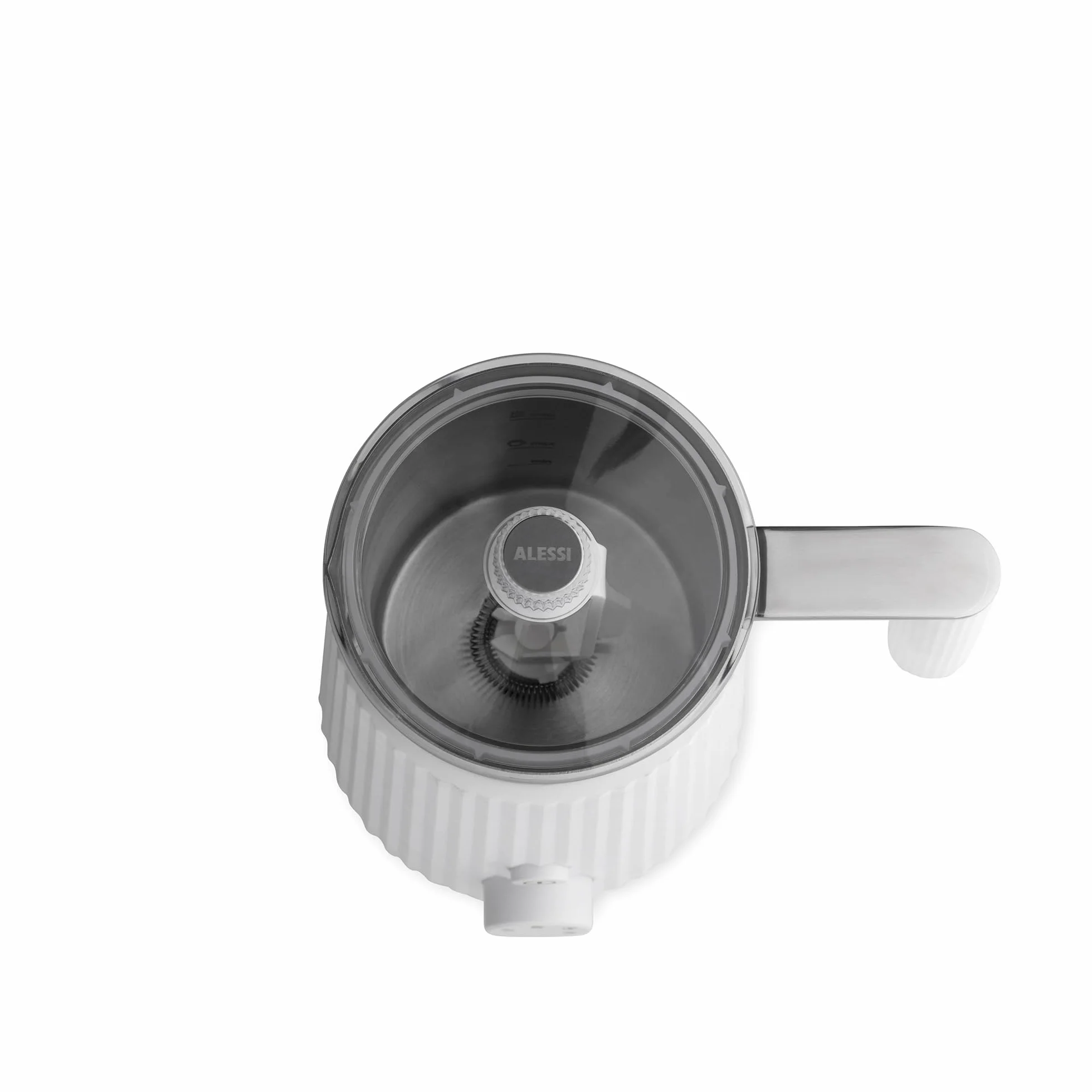Alessi Plissé MDL13 W wielofunkcyjny spieniacz do mleka indukcyjnego, z żywicy termoplastycznej, dzbanek ze stali nierdzewnej 18/10, wtyczka europejska 600 W, 35 cl, biały