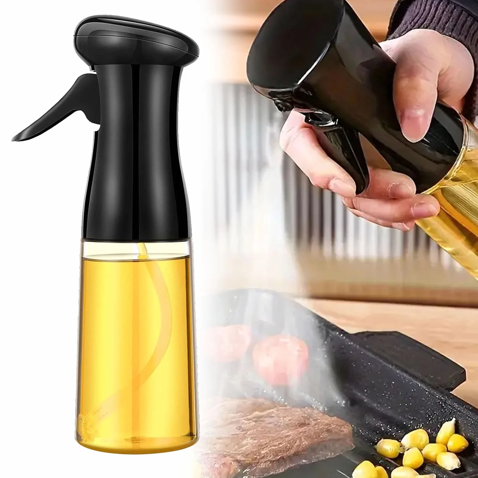 Opryskiwacz do oleju, Opryskiwacz oleju do frytkownicy powietrza, 220 ml, opryskiwacz do oleju ze szkła,spray do oleju kuchennego,do gotowania, do kuchni, do sałatki, grilla, pieczenia