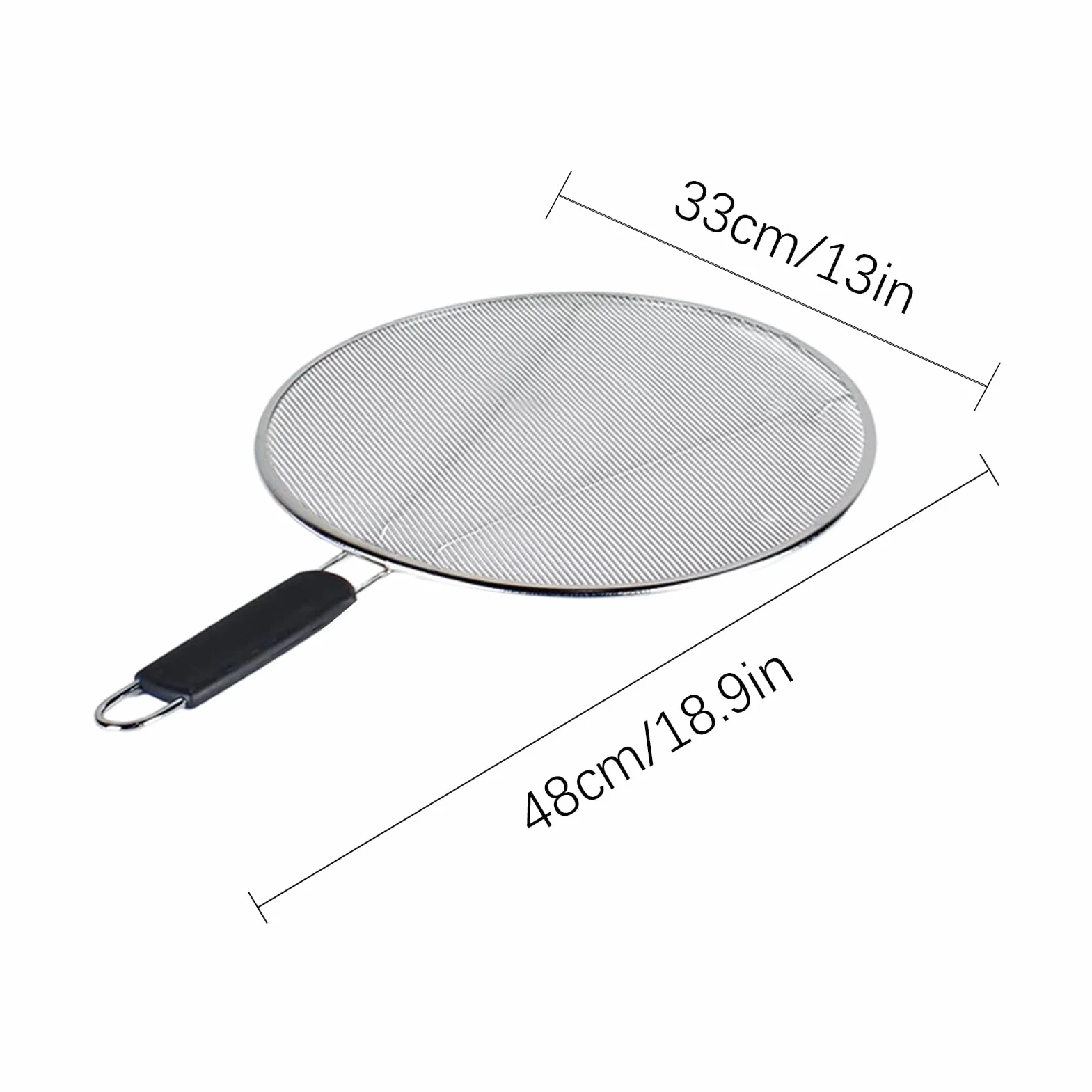 Grease Splatter Guard - Fine Mesh Screen, Protector Kitchen Tool for Searing Meat, Premium Quality Shield, Cooking Pot Accessory with Heat Resistant Handle, Frying Pan Set for Sizzling and Grilling