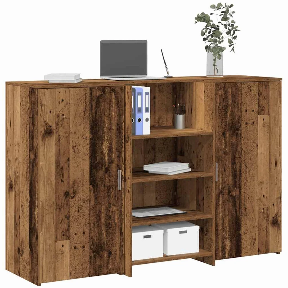 Stolik recepcyjny Stary Drewniany Recepcja Counter z schowkiem i wszechstronnym projektem dla biur 155 x 50 x 103,5 cm