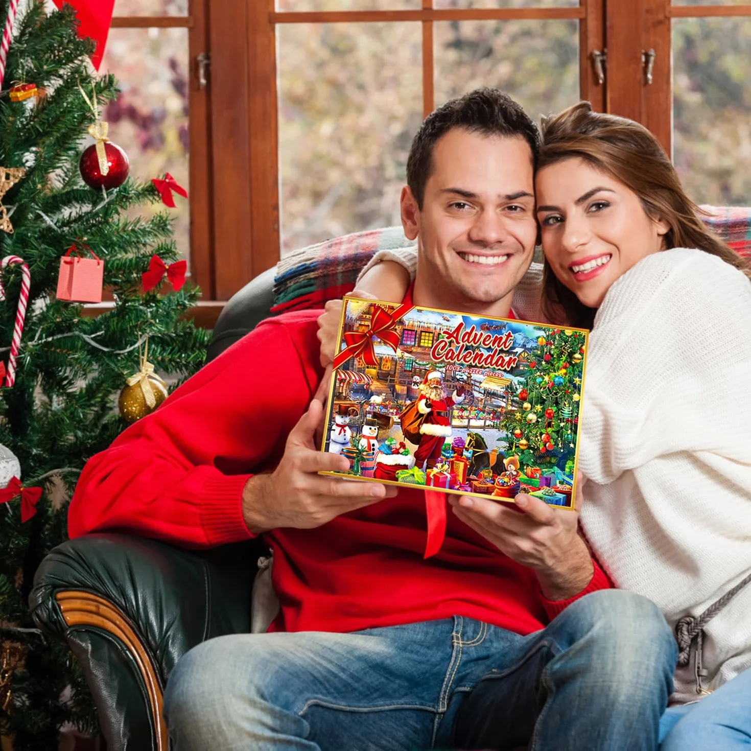 Kalendarz adwentowy z puzzlami 2024, kalendarz adwentowy DIY zabawki, 24-dniowy odliczanie na prezent świąteczny dla dzieci i dziewcząt puzzle Świętego Mikołaja 1008 sztuk (Święty Mikołaj)