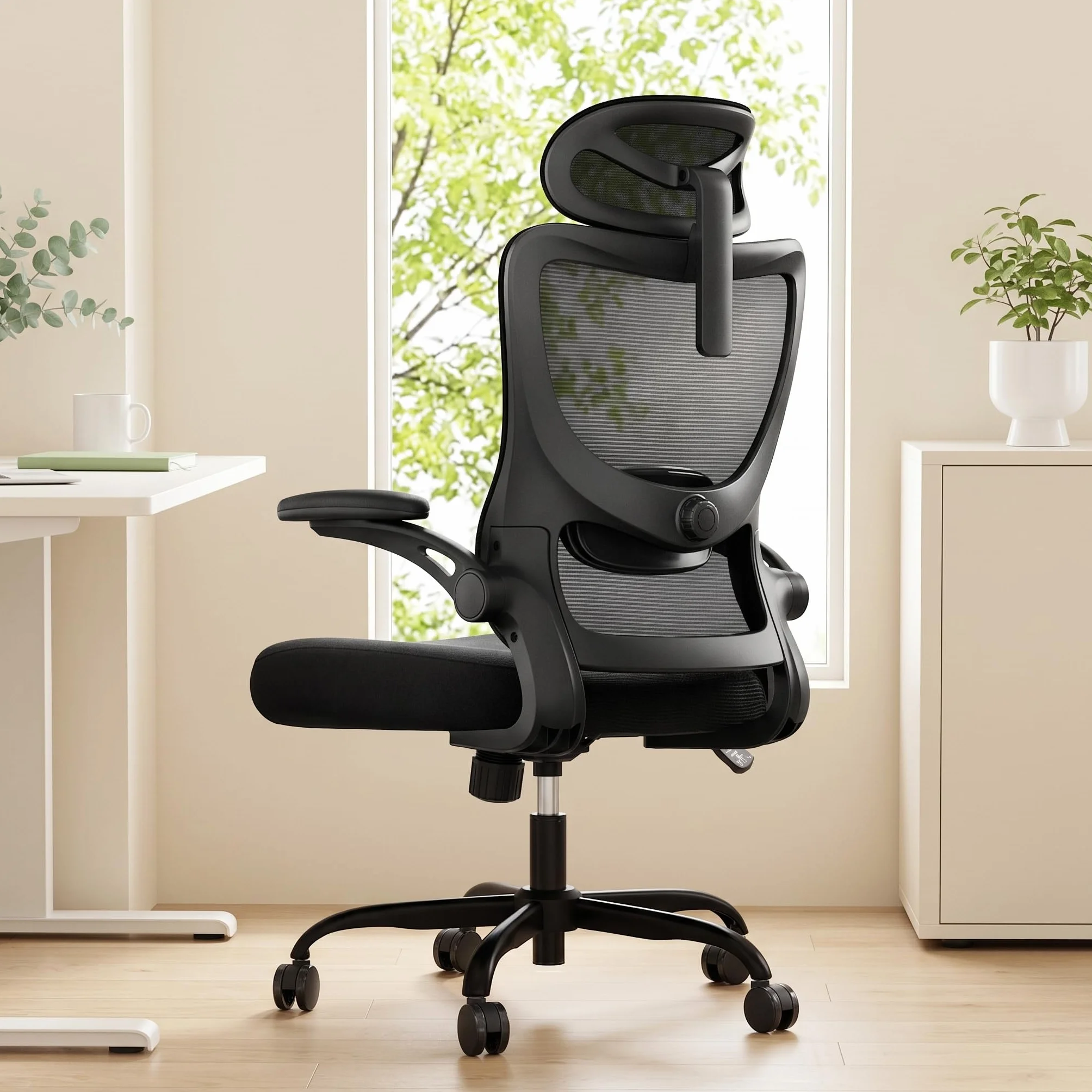 Marsail Ergonomiczne krzesło biurowe z regulowanym podparciem lędźwiowym i zagłówkiem