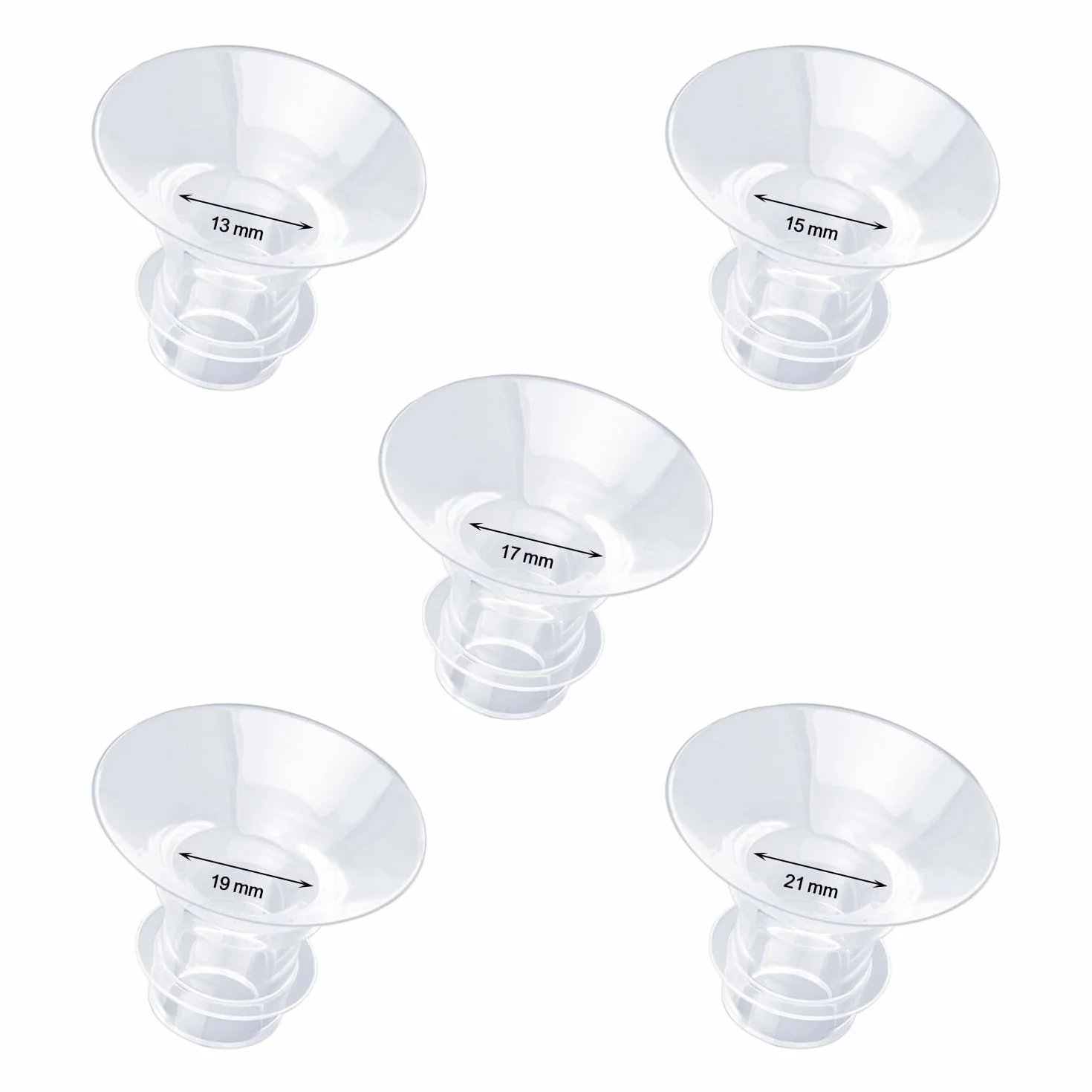 10 szt. Wkladka Kolnierza Laktatora, 5 Rozmiarów Akcesoria do Laktatora do Noszenia Kompatybilne z Momcozy S12 Pro/S9 Pro/S12/S9 Poreczny Kubek do Laktatora i 24 mm Oslony/Kolnierze