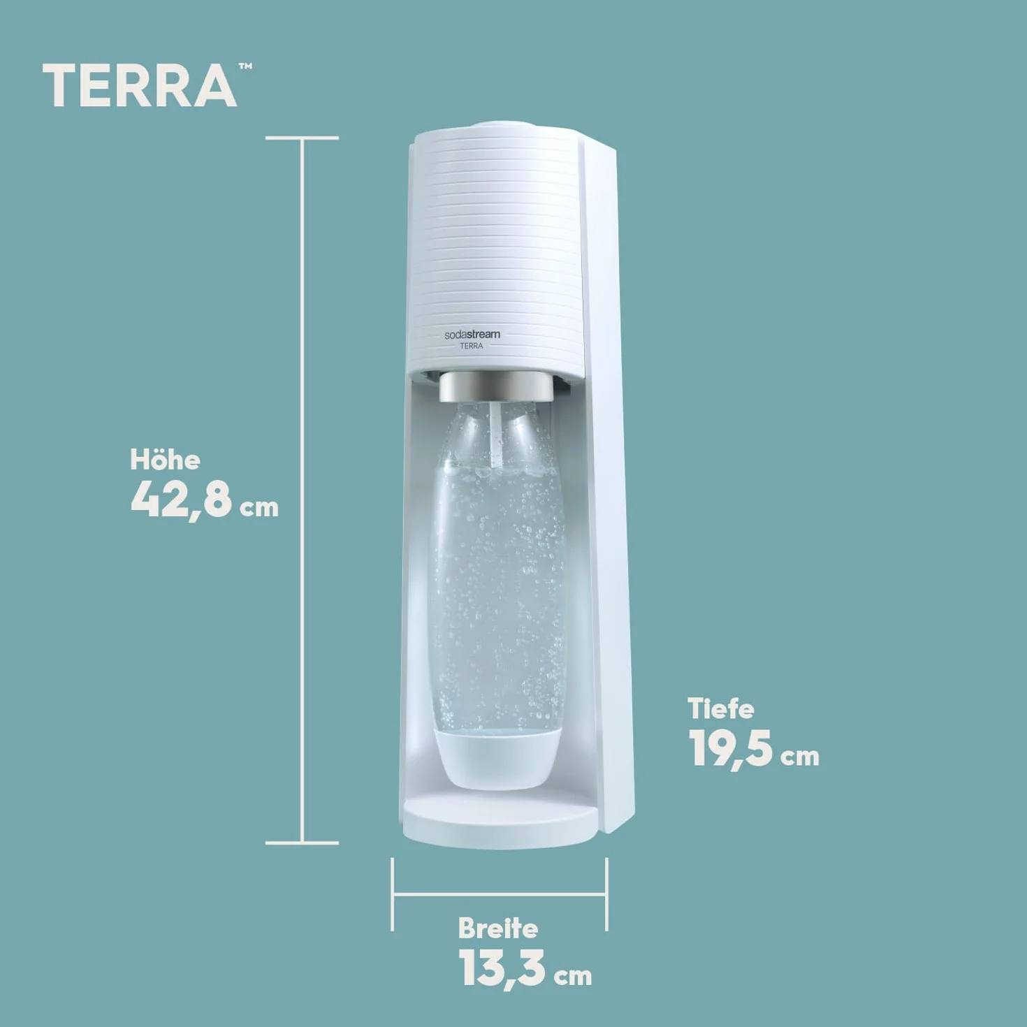 Sodastream Terra Saturator, Biały, 44 cm