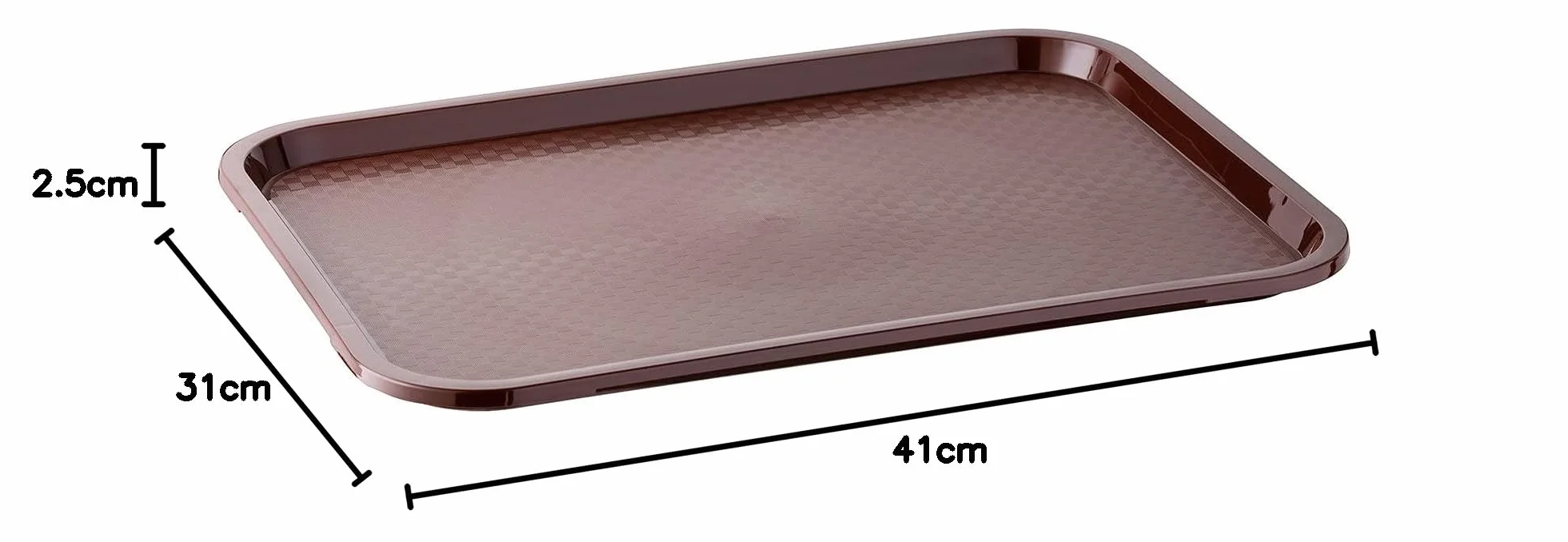 APS Taca Fast Food, nietłukąca się i nadająca się do mycia w zmywarce, wyprodukowana w Niemczech, 35 x 27 cm, wysokość 2 cm, brązowa