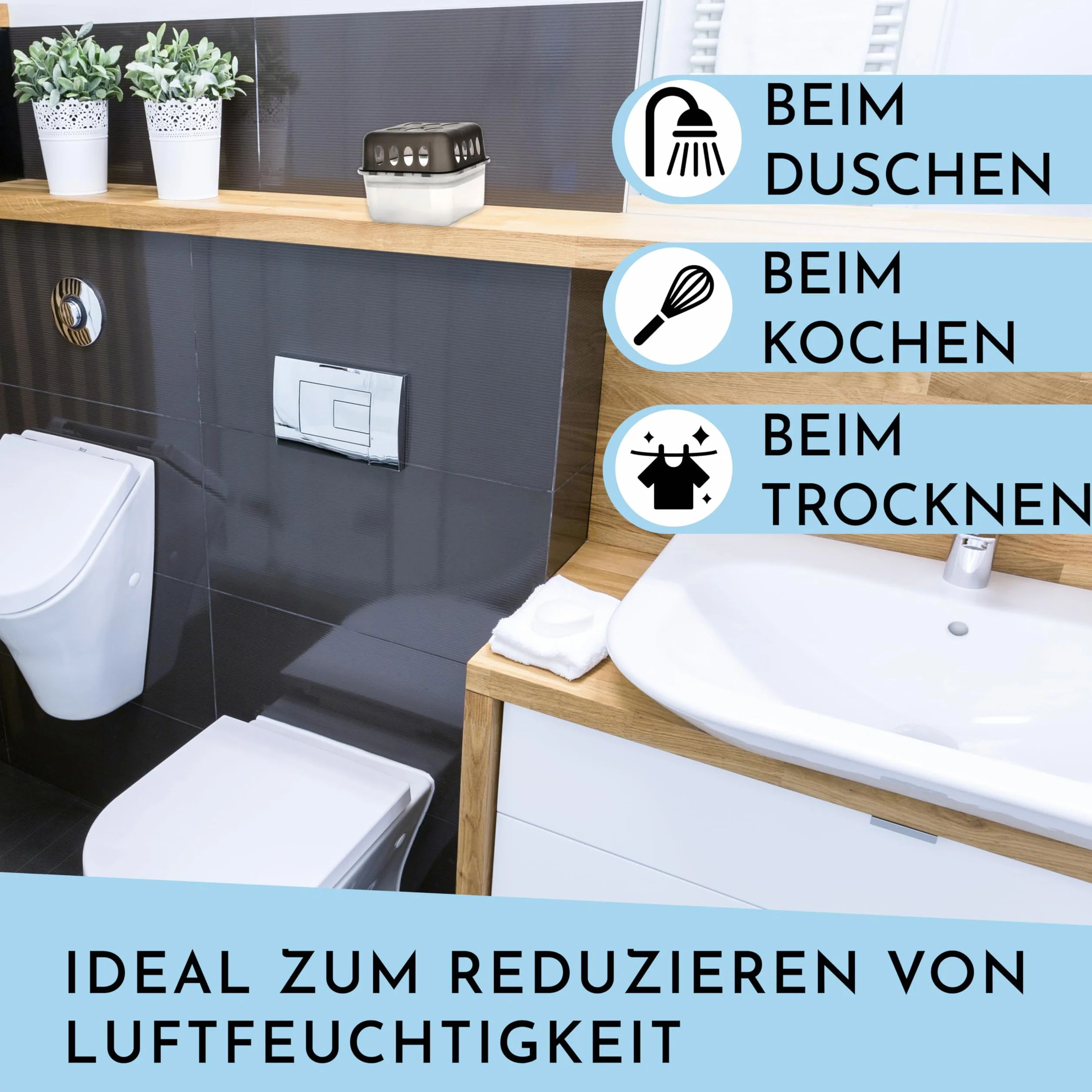 Osuszacz powietrza z granulatem 400 g x 8, zestaw 4 sztuk, do 40 m²