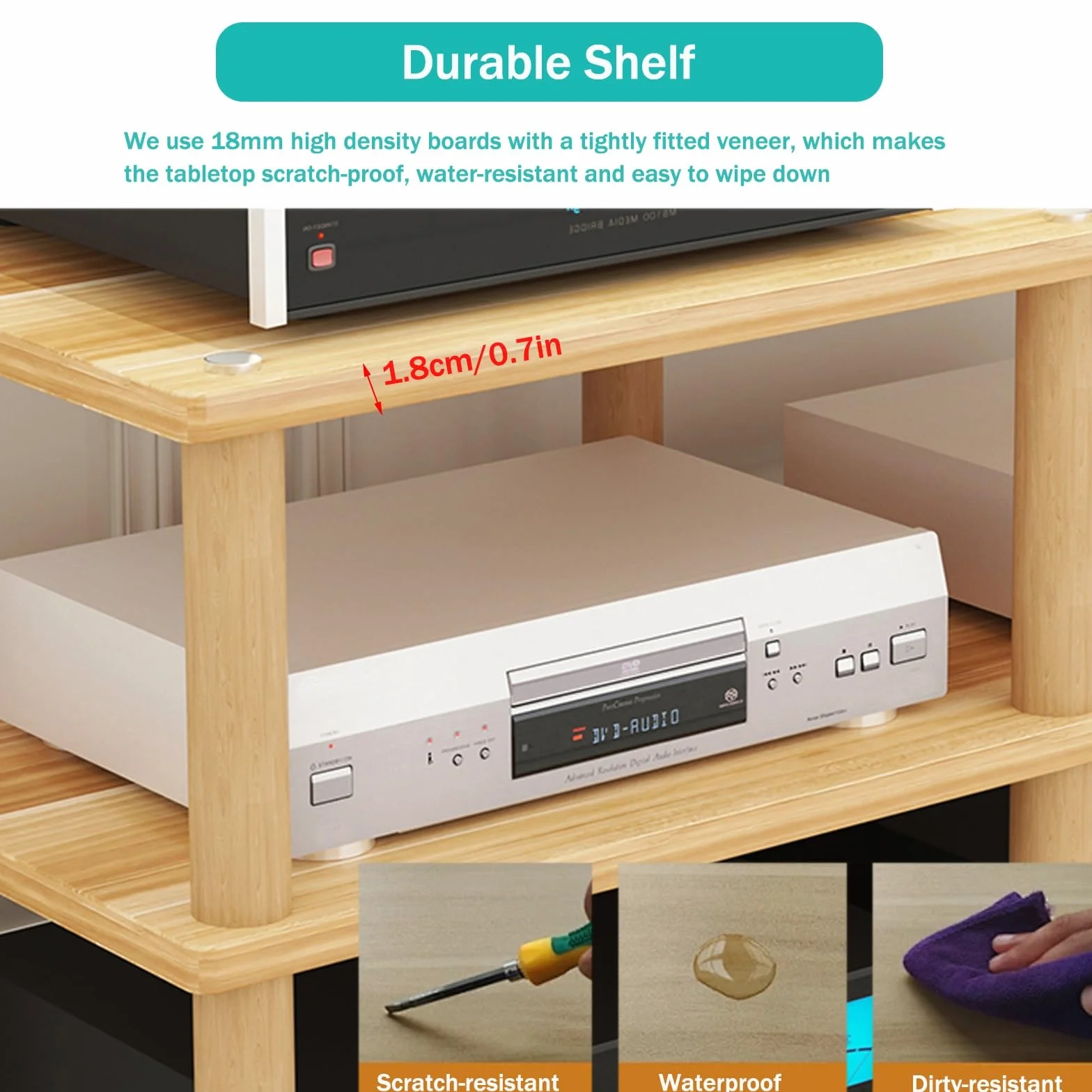 Szafka stereo stojak audio 2/3/4-poziomowy stojak multimedialny AV stojak konsola do gier wideo półka narożna centrum rozrywki drewniana półka audio-wideo uchwyt na odtwarzacz płyt Hifi stojak na
