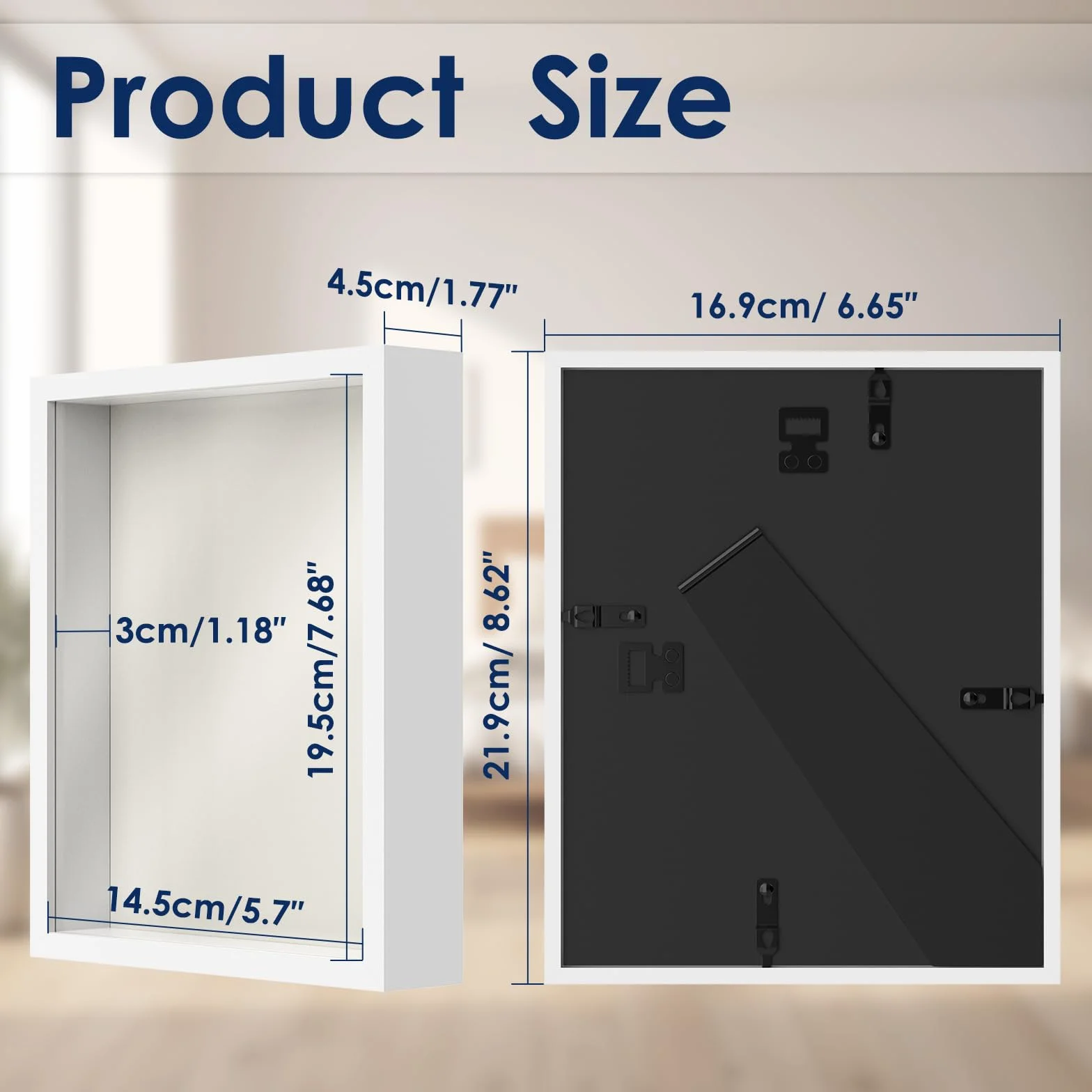 Ramka na zdjęcia 3D 15x20cm 2 sztuki głębokość 3 cm biała